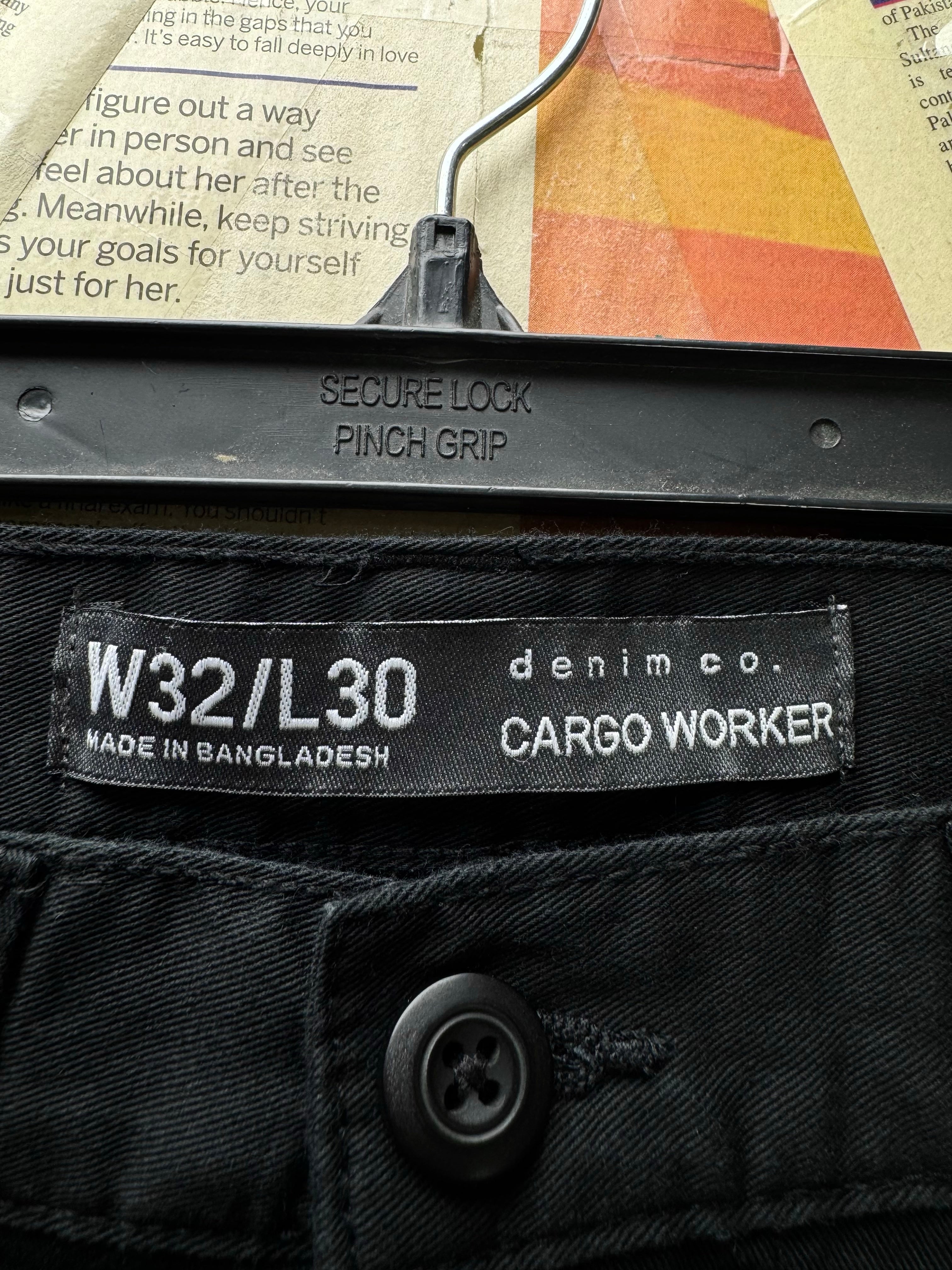 Primark® Waist: 32" | Black | Cargo Denim Pants | Cotton | 2461 - Genuine Maal