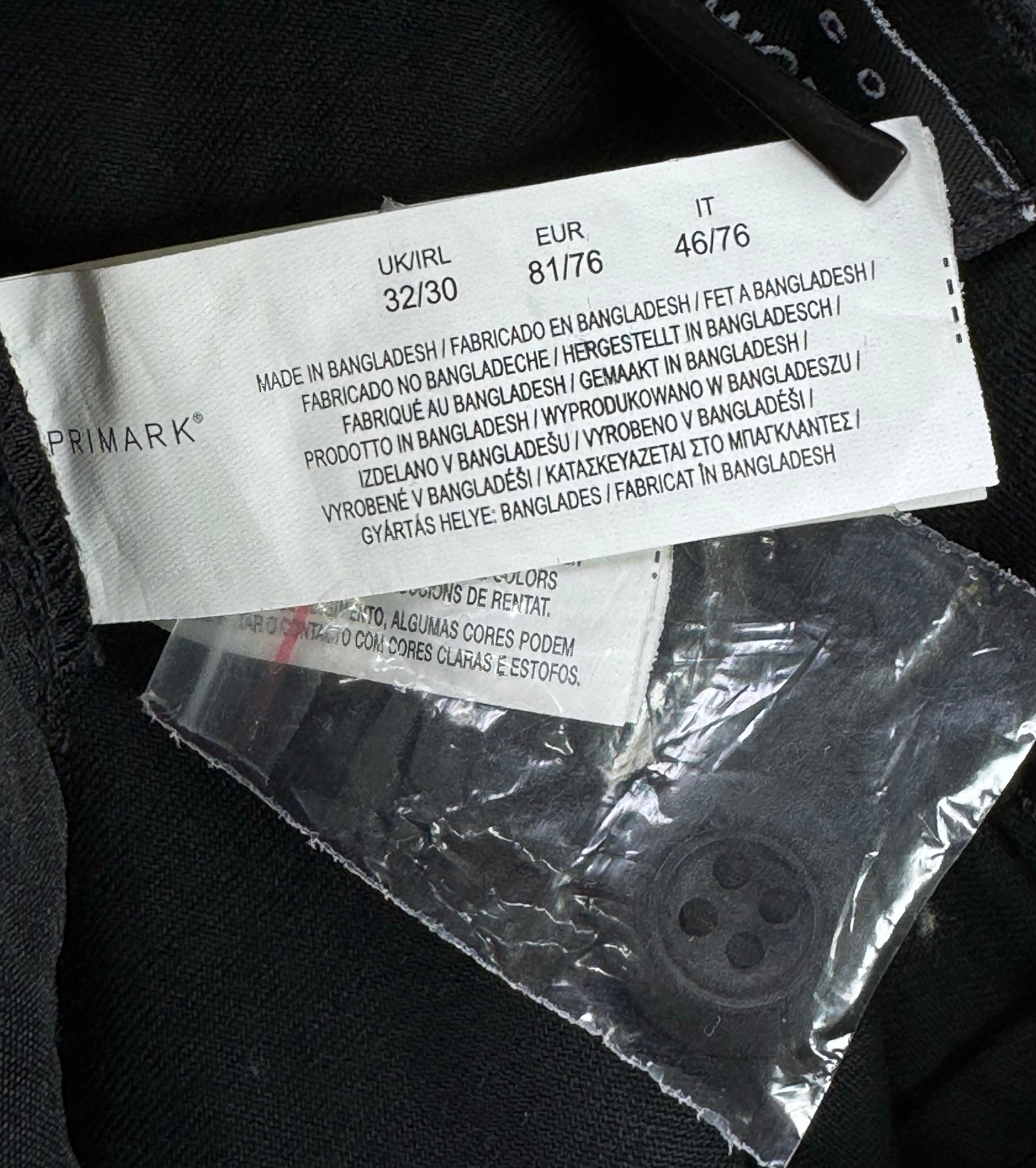 Primark® Waist: 32" | Black | Cargo Denim Pants | Cotton | 2461 - Genuine Maal