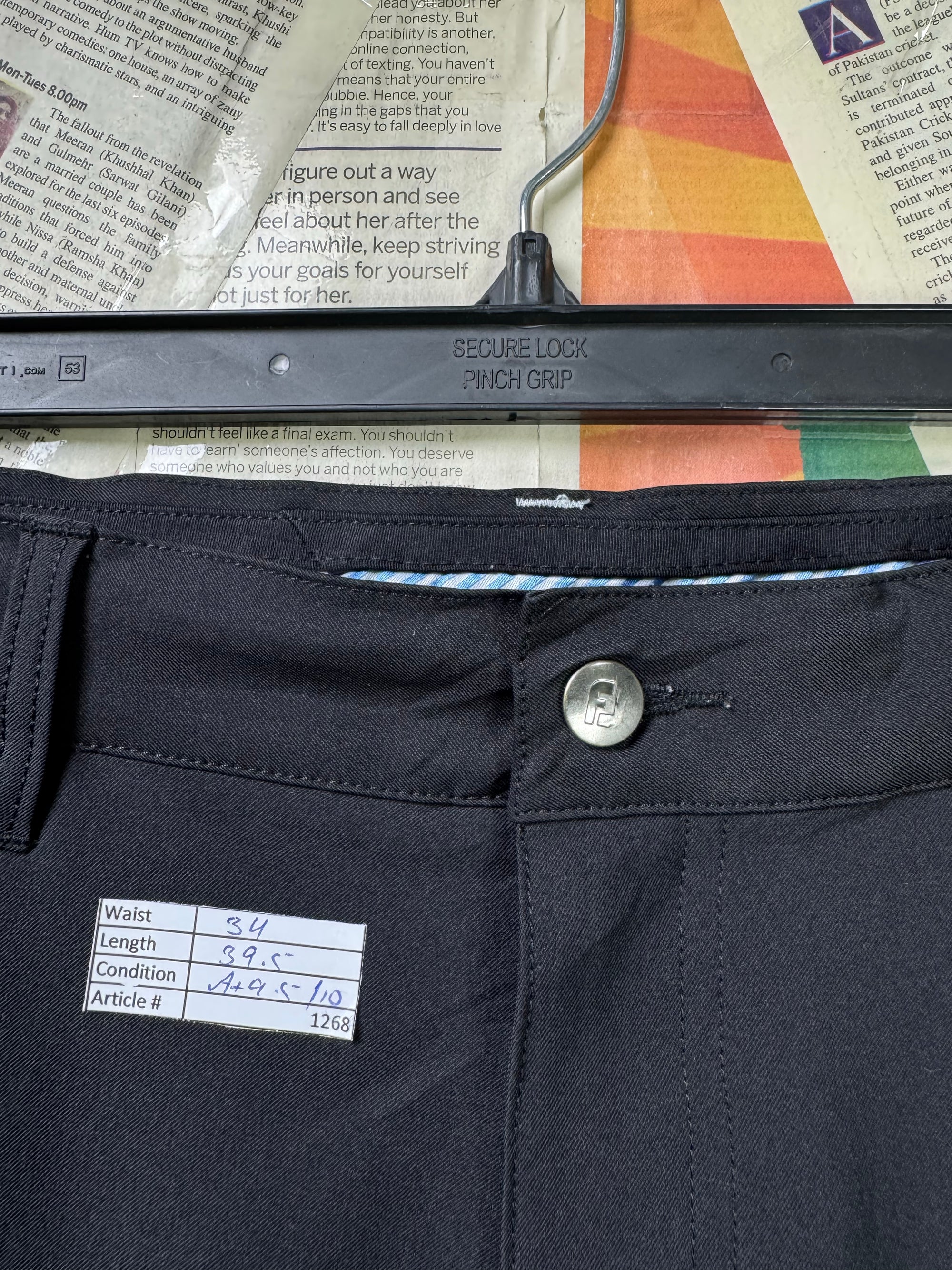FJ® Waist: 34" | Black | Golf Pants | Poly - Spandex | 1268 - Genuine Maal