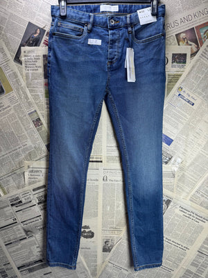 Topman® Waist: 32" | Blue | Super Skinny Denim Pants | Poly - Cotton - Elastane | 2458 - Genuine Maal