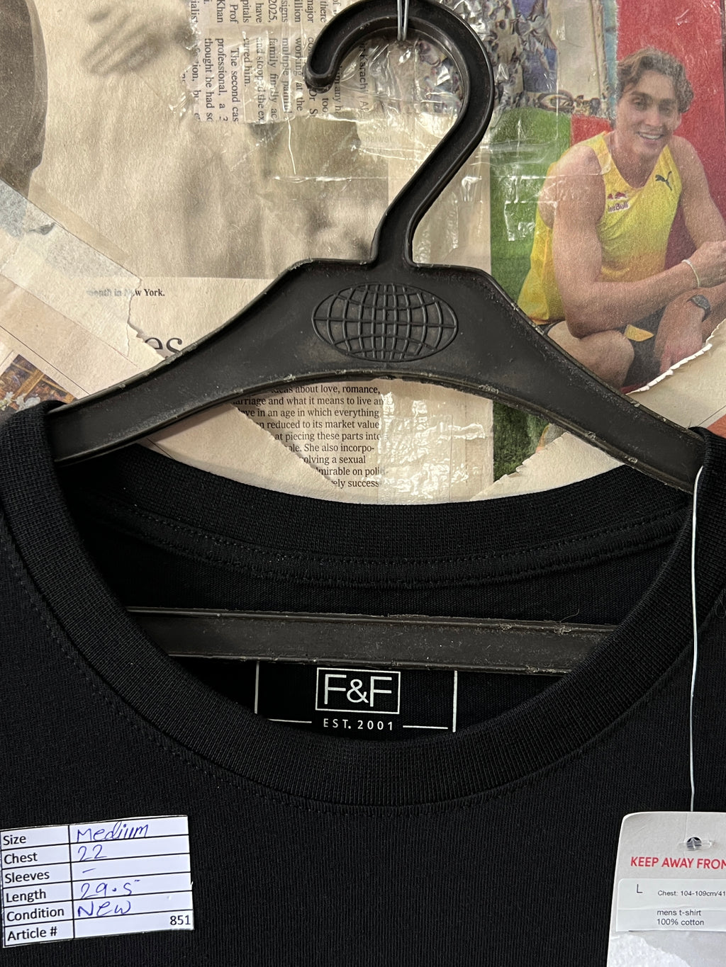 F&F® Medium | Chest: 22 | Black | T-Shirt | 851 - Genuine Maal