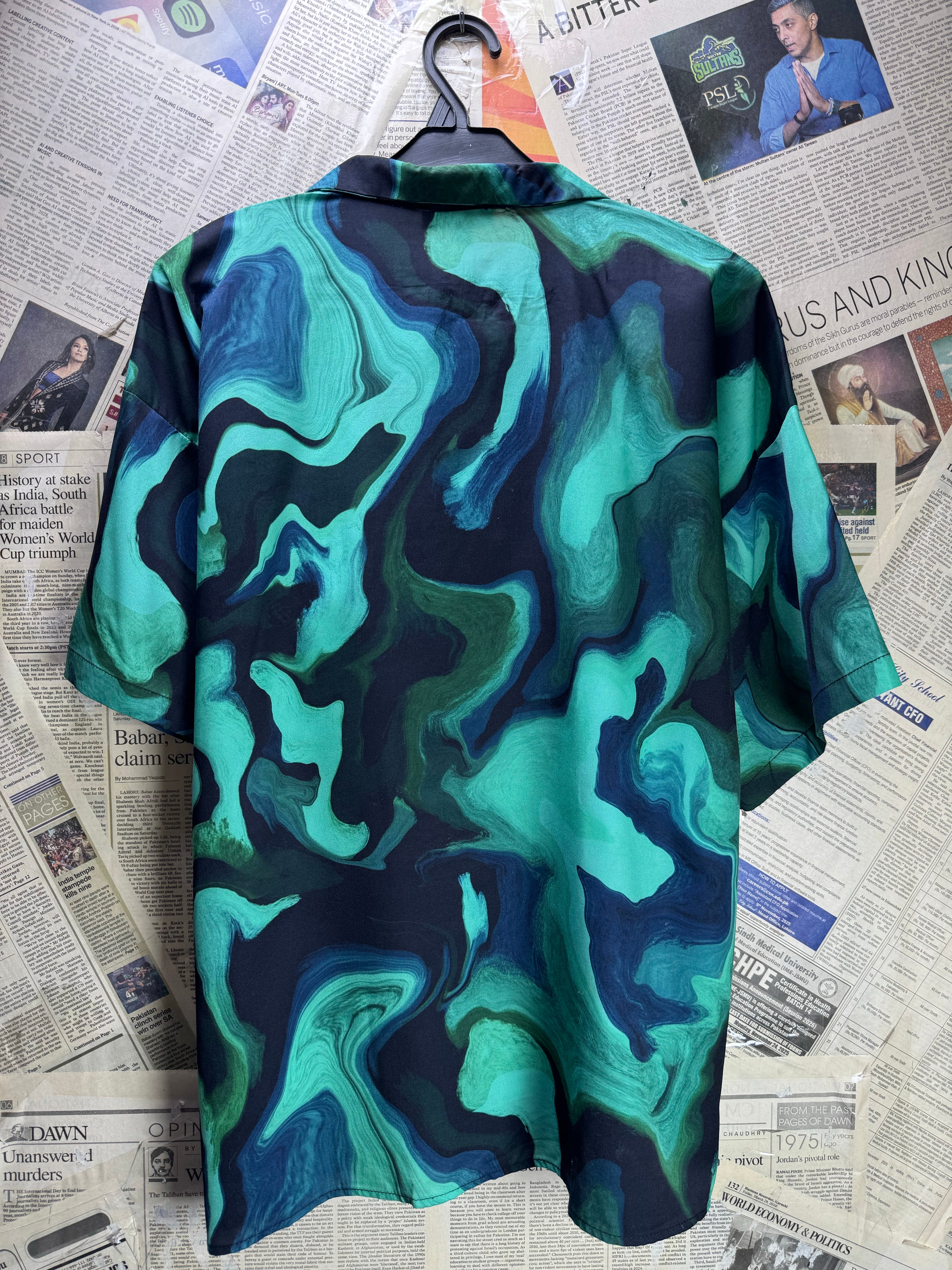 MAN® Small | Chest: 24" | Green | Shirt | Polyester | 4666 - Genuine Maal