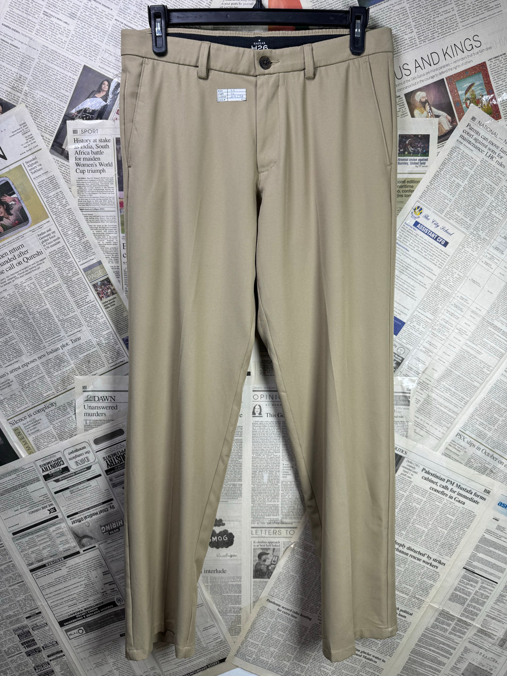 Haggar® Waist: 34" | Biege | Golf Pants | Poly | 1277 - Genuine Maal