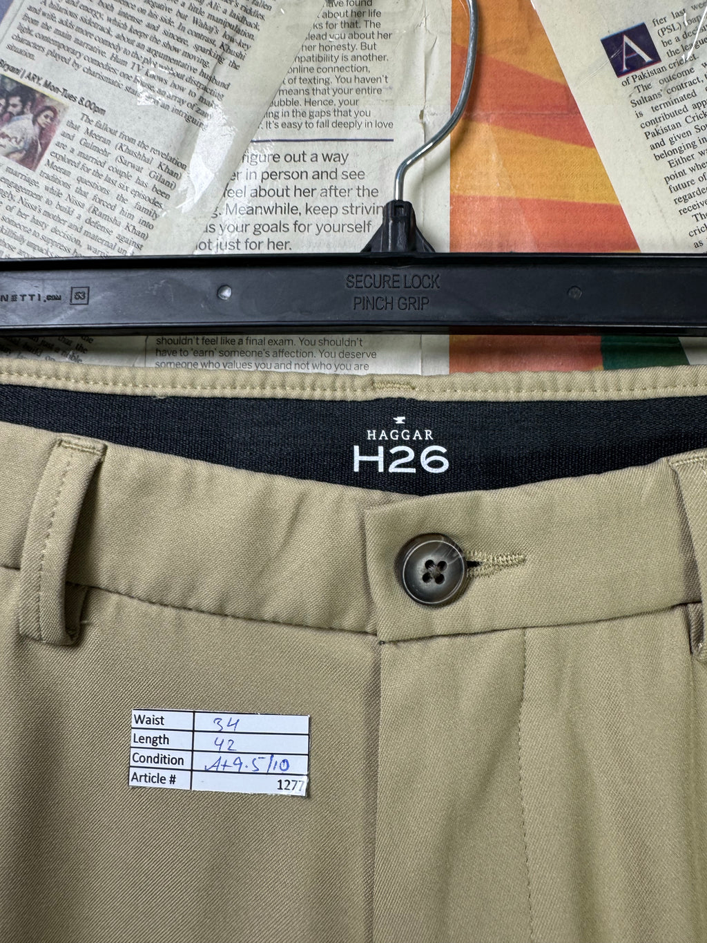 Haggar® Waist: 34" | Biege | Golf Pants | Poly | 1277 - Genuine Maal