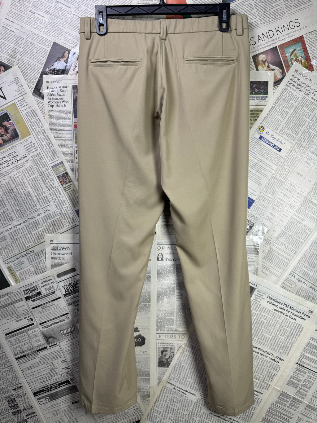 Haggar® Waist: 34" | Biege | Golf Pants | Poly | 1277 - Genuine Maal