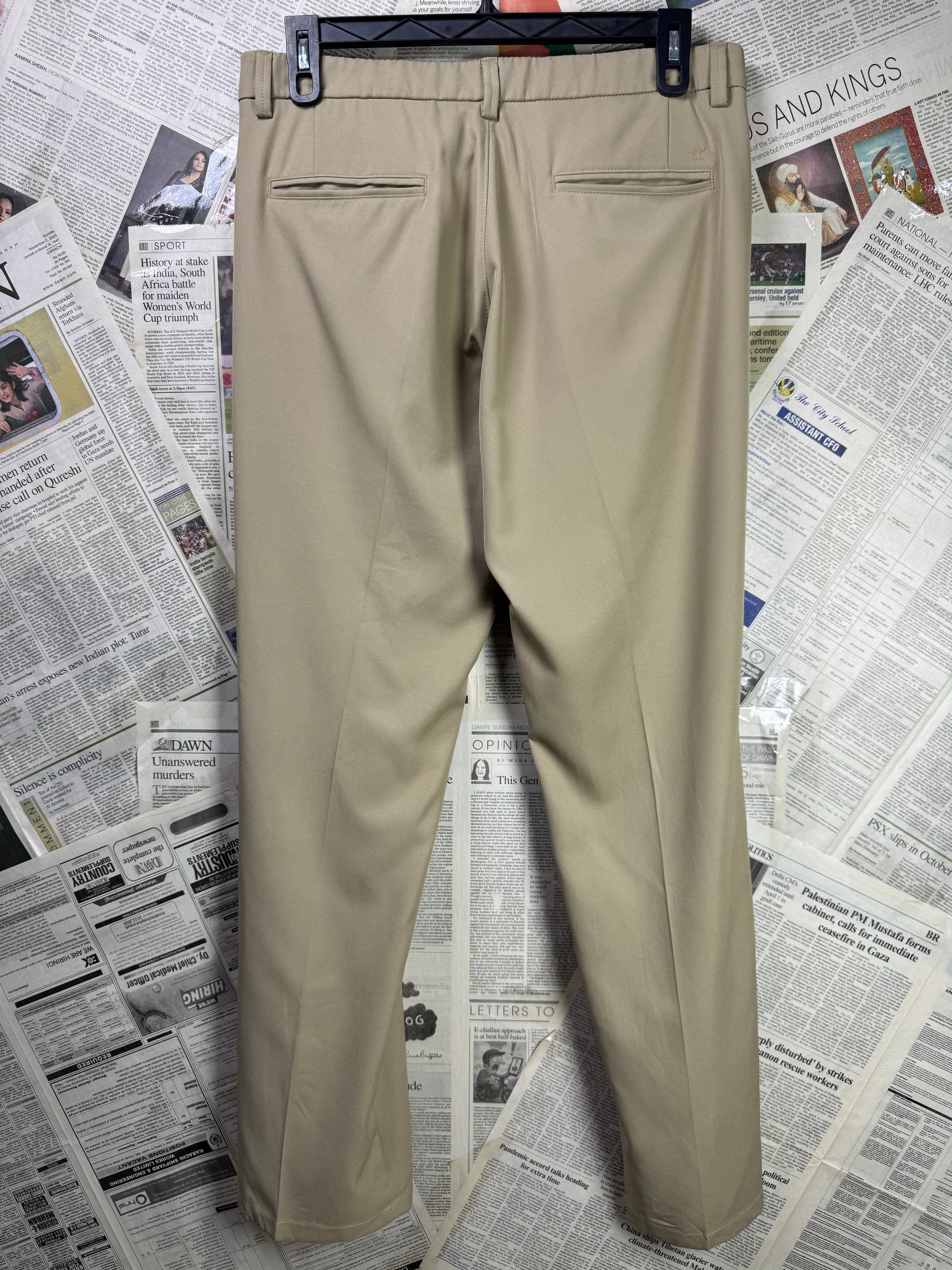 Haggar® Waist: 34" | Biege | Golf Pants | Poly | 1277 - Genuine Maal
