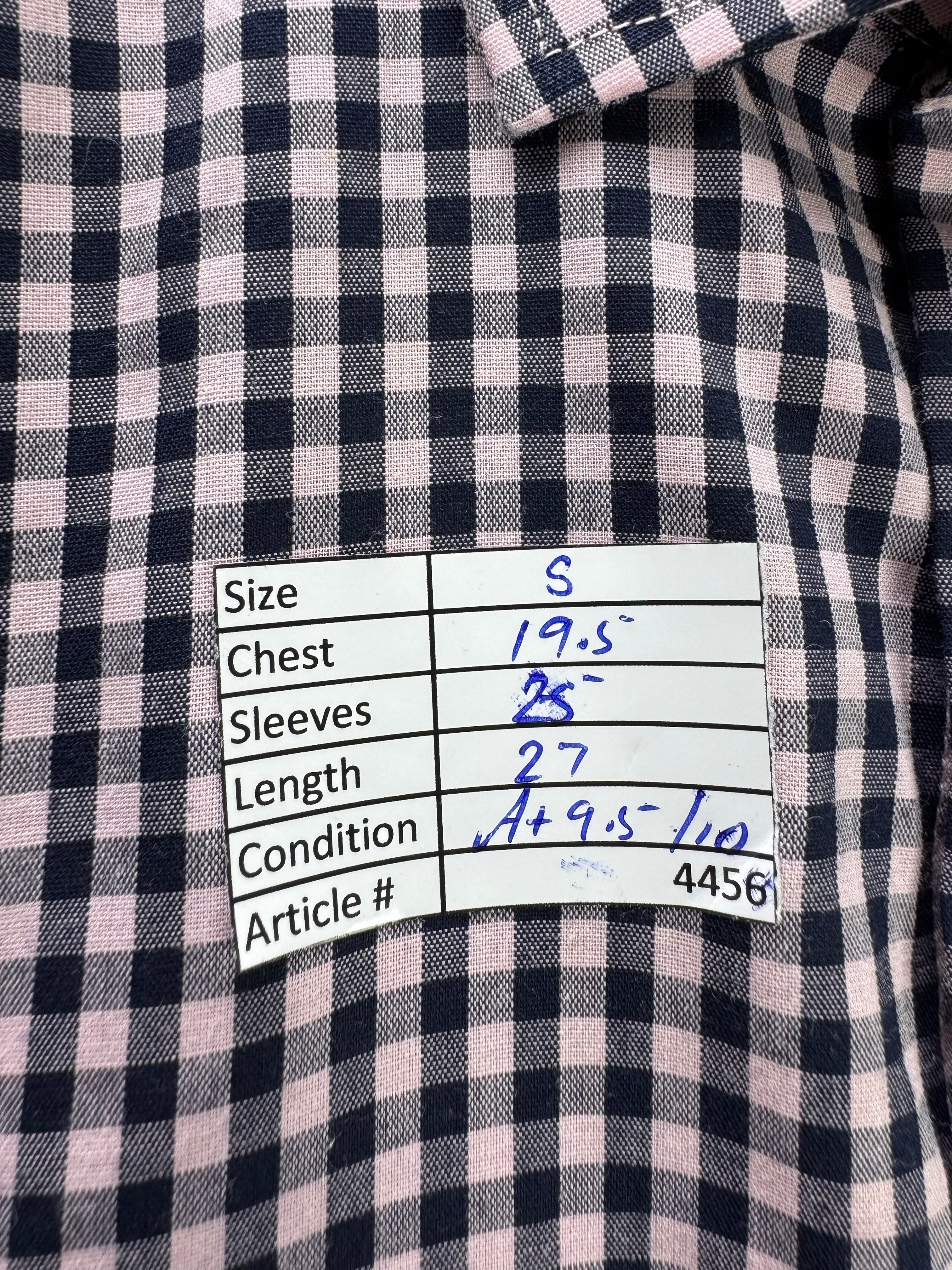 Primark® Small | Chest: 19.5" | Check | Colar: 15.5" Slim Fit Shirt | Poly - Cotton | 4456 - Genuine Maal
