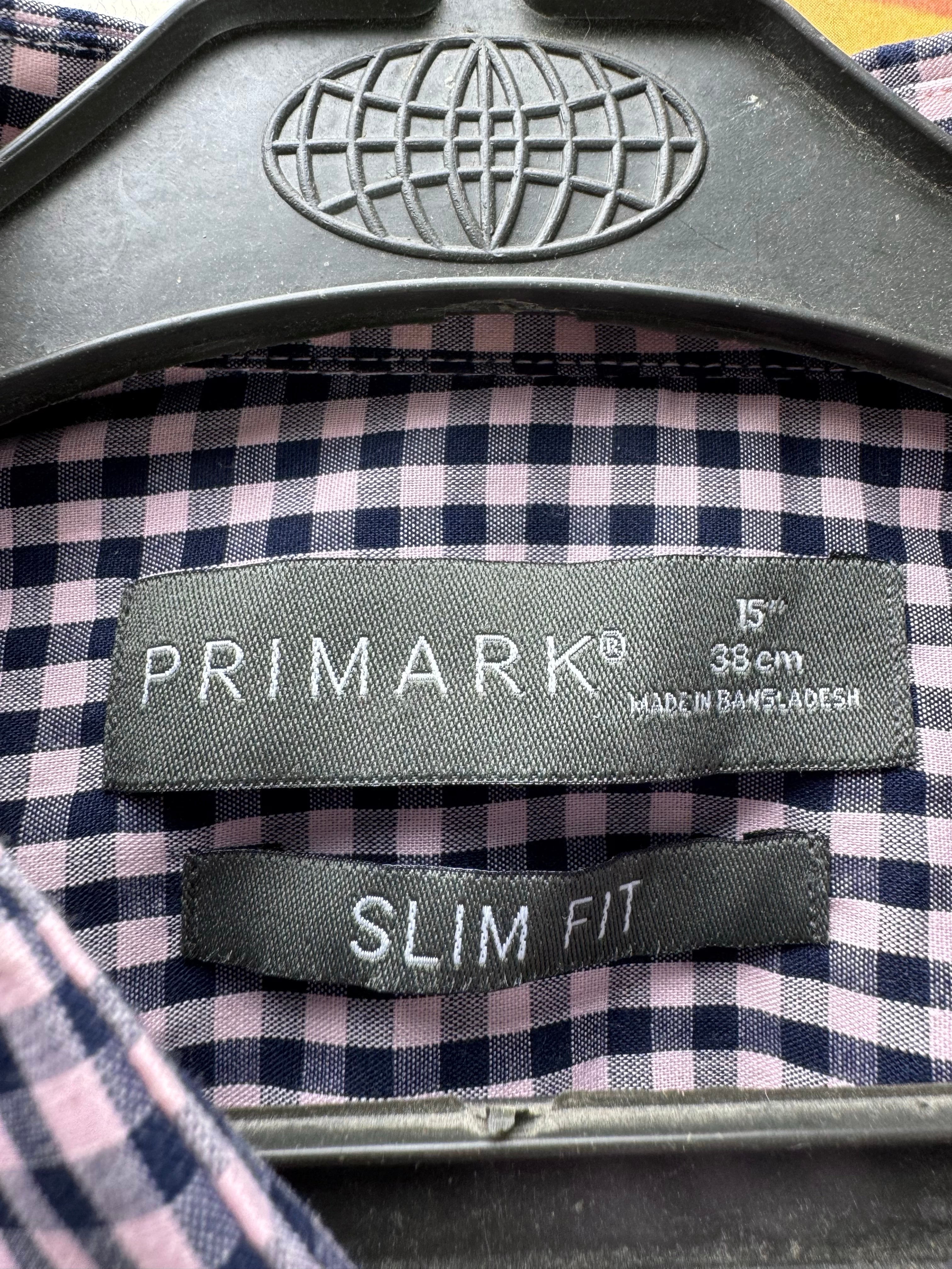 Primark® Small | Chest: 19.5" | Check | Colar: 15.5" Slim Fit Shirt | Poly - Cotton | 4456 - Genuine Maal