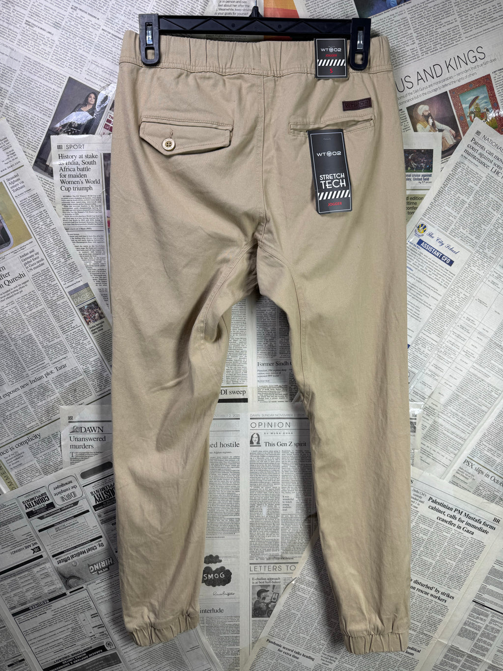 WT02® Waist: 32" | Light Brown | Jogging Trousers | Cotton - Spandex | 1294 - Genuine Maal