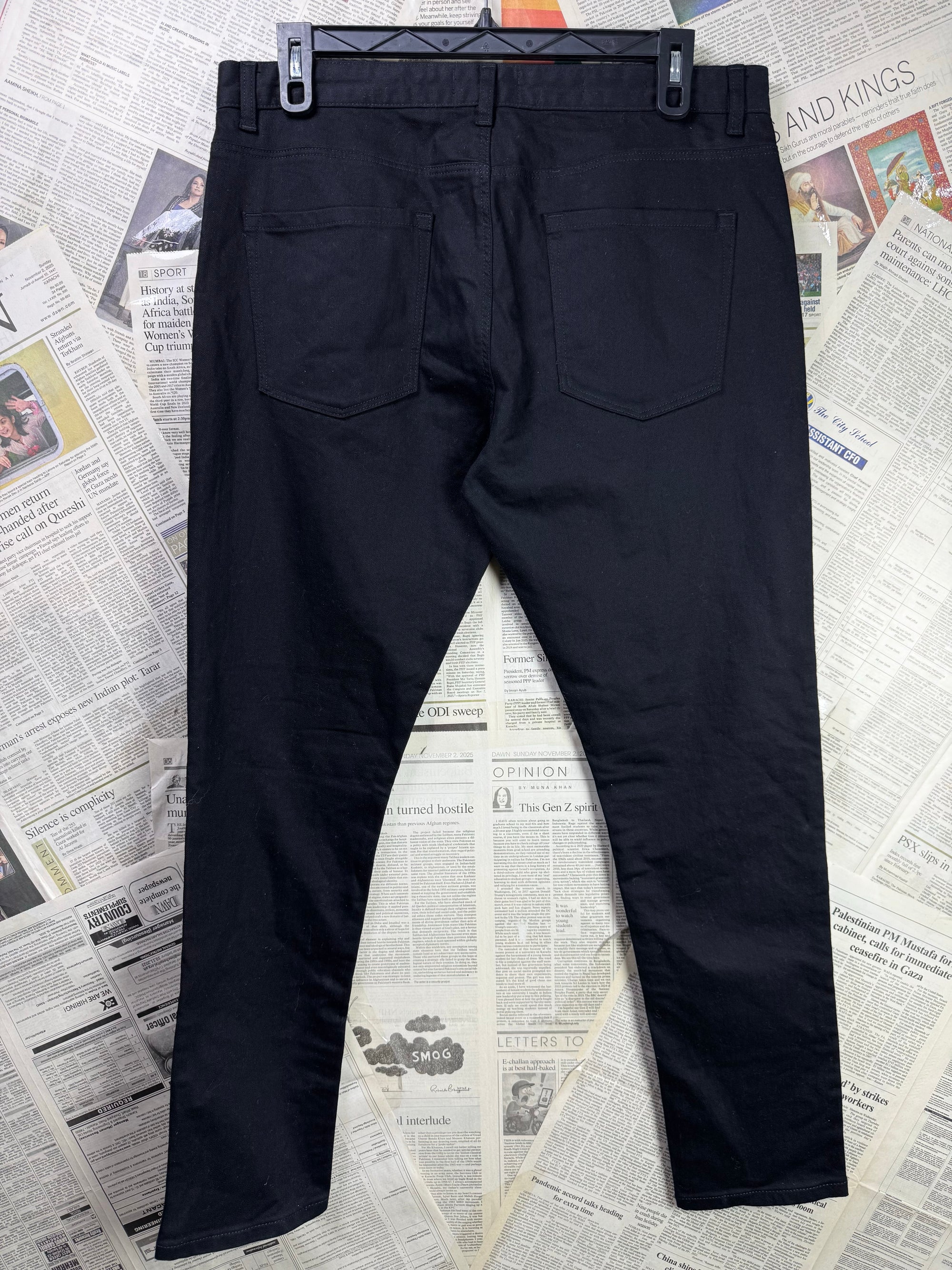 Next® Waist: 36" | Black | Skinny Fit Denim Pants | Cotton - Elastane | 1302 - Genuine Maal