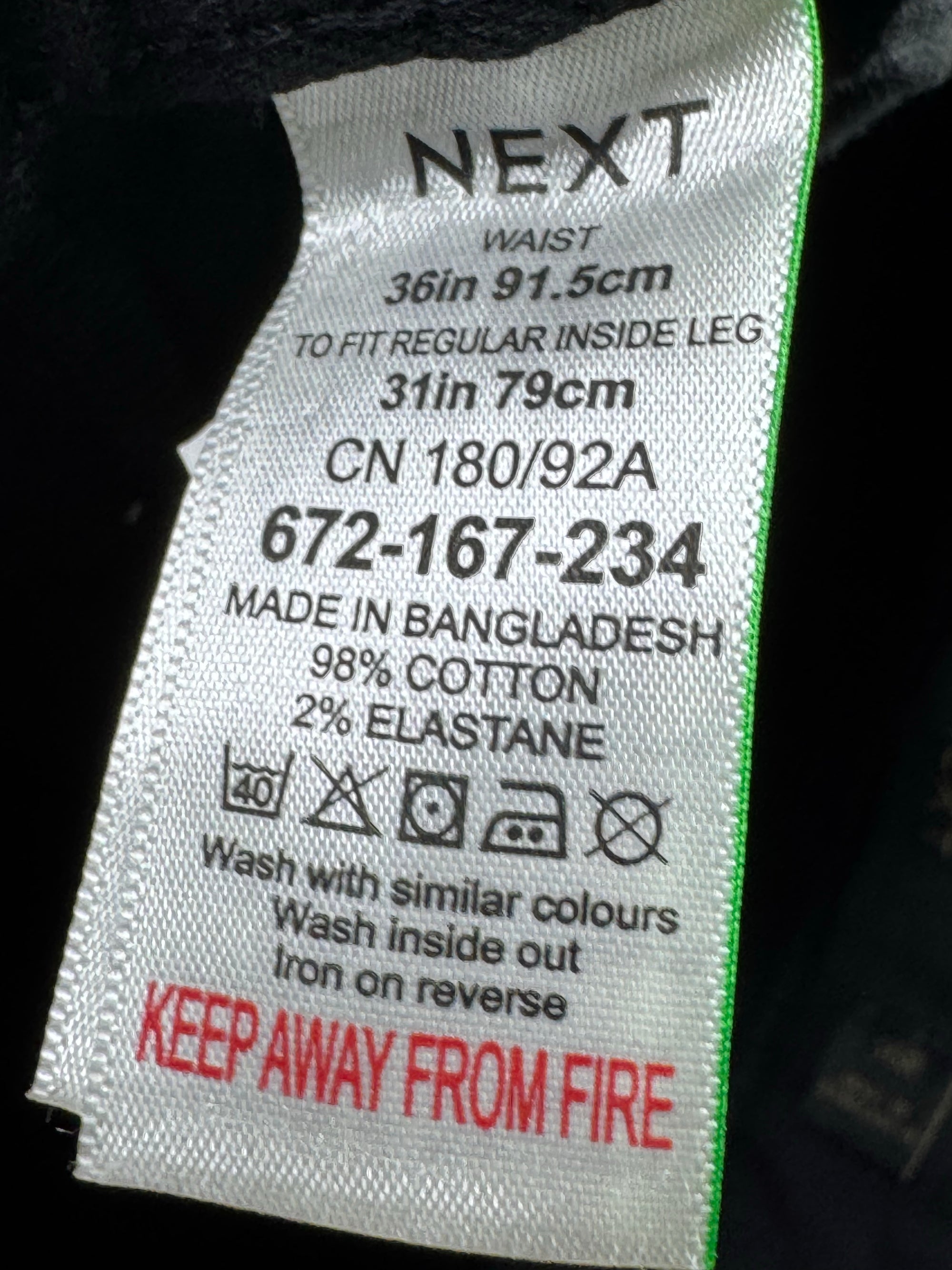 Next® Waist: 36" | Black | Skinny Fit Denim Pants | Cotton - Elastane | 1302 - Genuine Maal