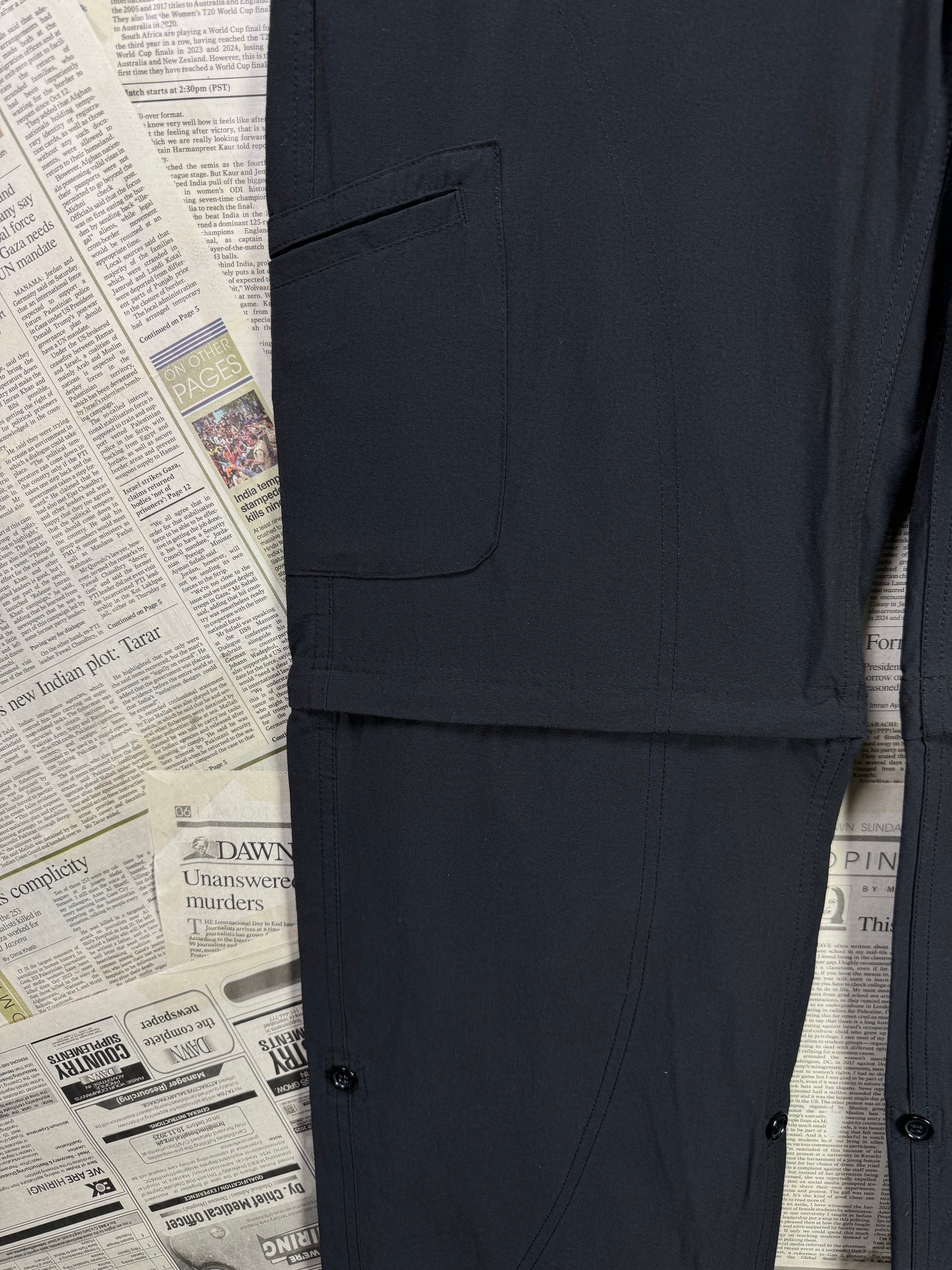 Danskin® Waist: 32" | Black | Cargo Trousers | Cotton - Nylon - Spandex | 1303 - Genuine Maal