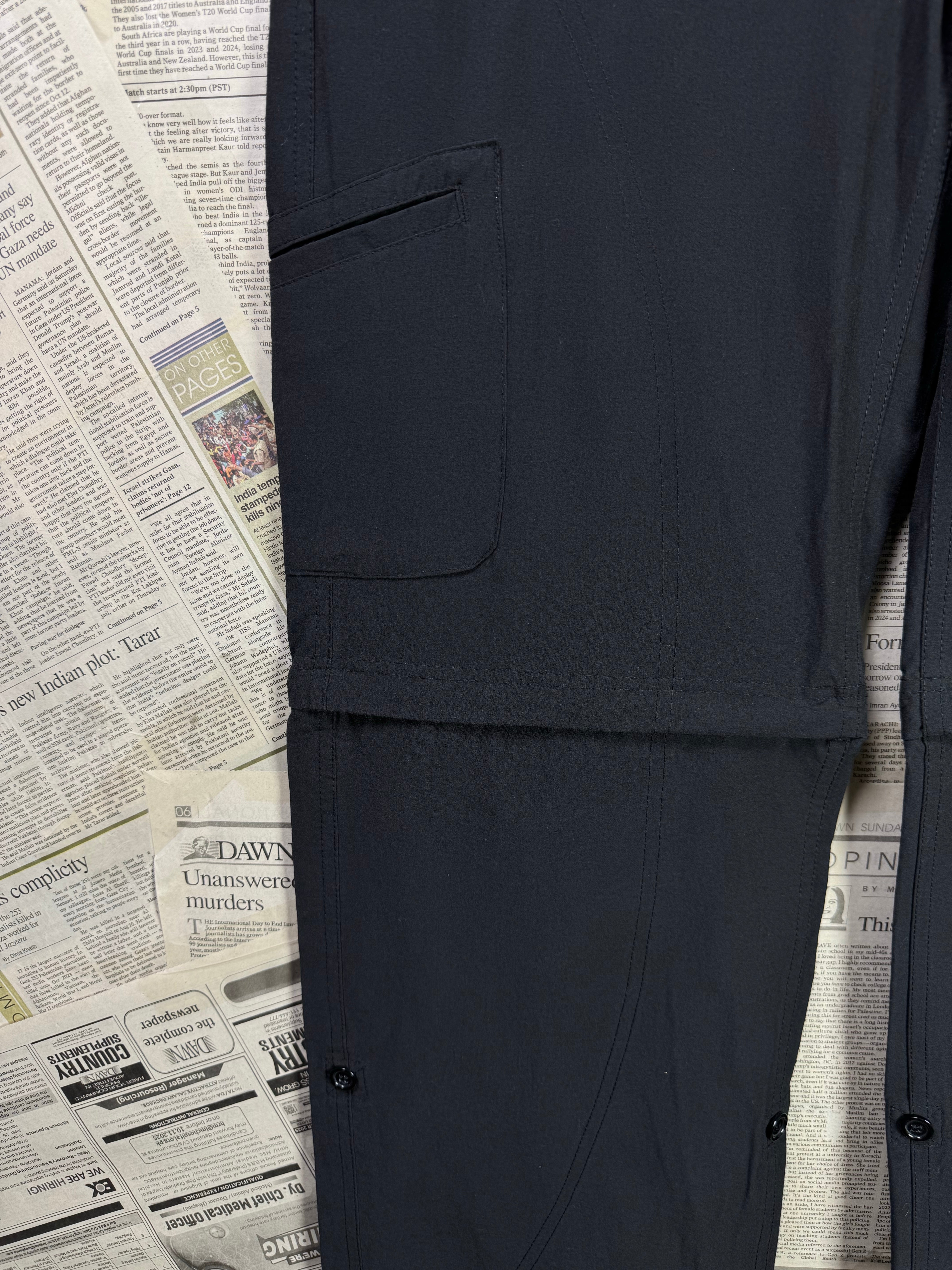 Danskin® Waist: 32" | Black | Cargo Trousers | Cotton - Nylon - Spandex | 1303 - Genuine Maal
