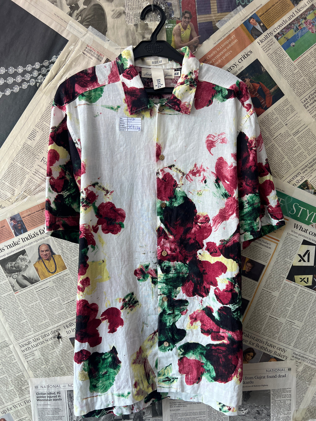 H&M® Large | Chest: 23" | Floral | Huawei | Cotton - Linen Blend | 604 - Genuine Maal