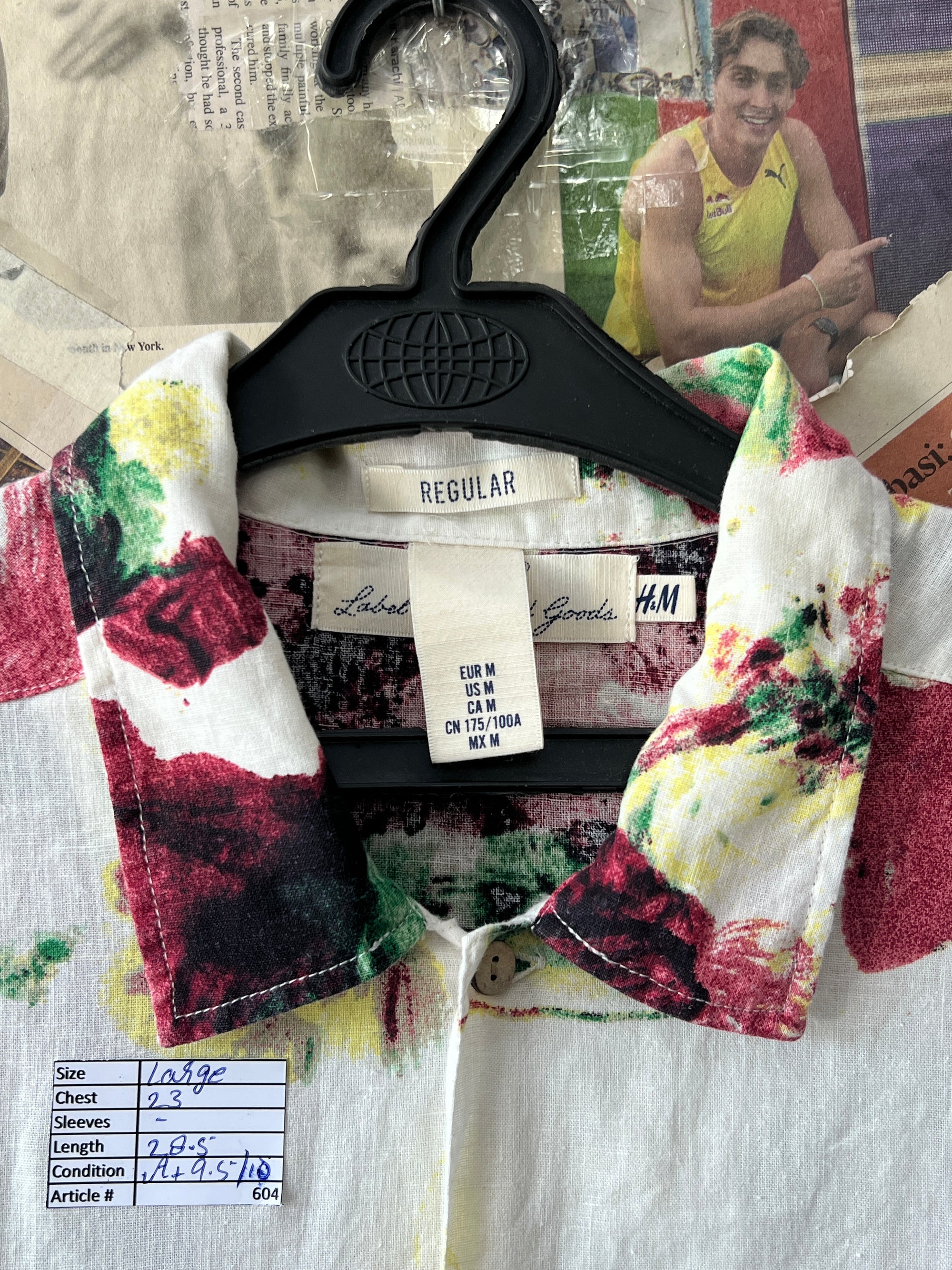 H&M® Large | Chest: 23" | Floral | Huawei | Cotton - Linen Blend | 604 - Genuine Maal