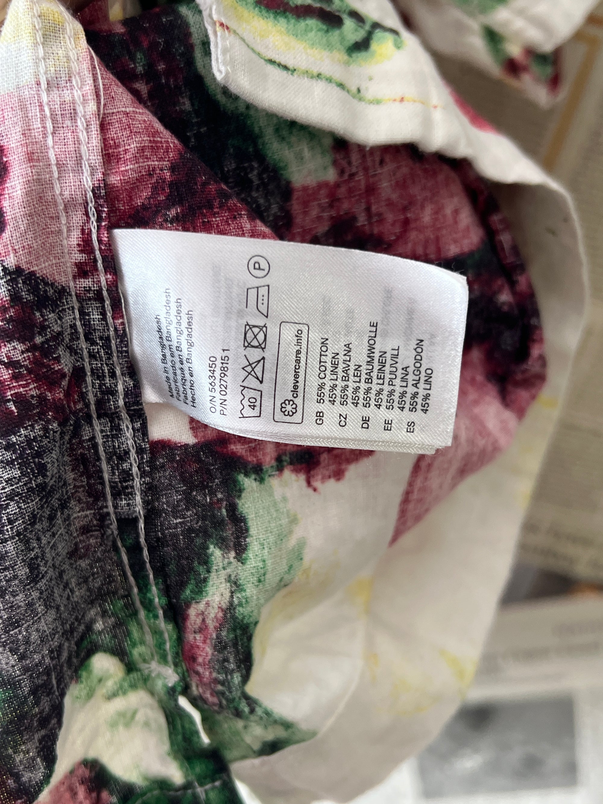 H&M® Large | Chest: 23" | Floral | Huawei | Cotton - Linen Blend | 604 - Genuine Maal