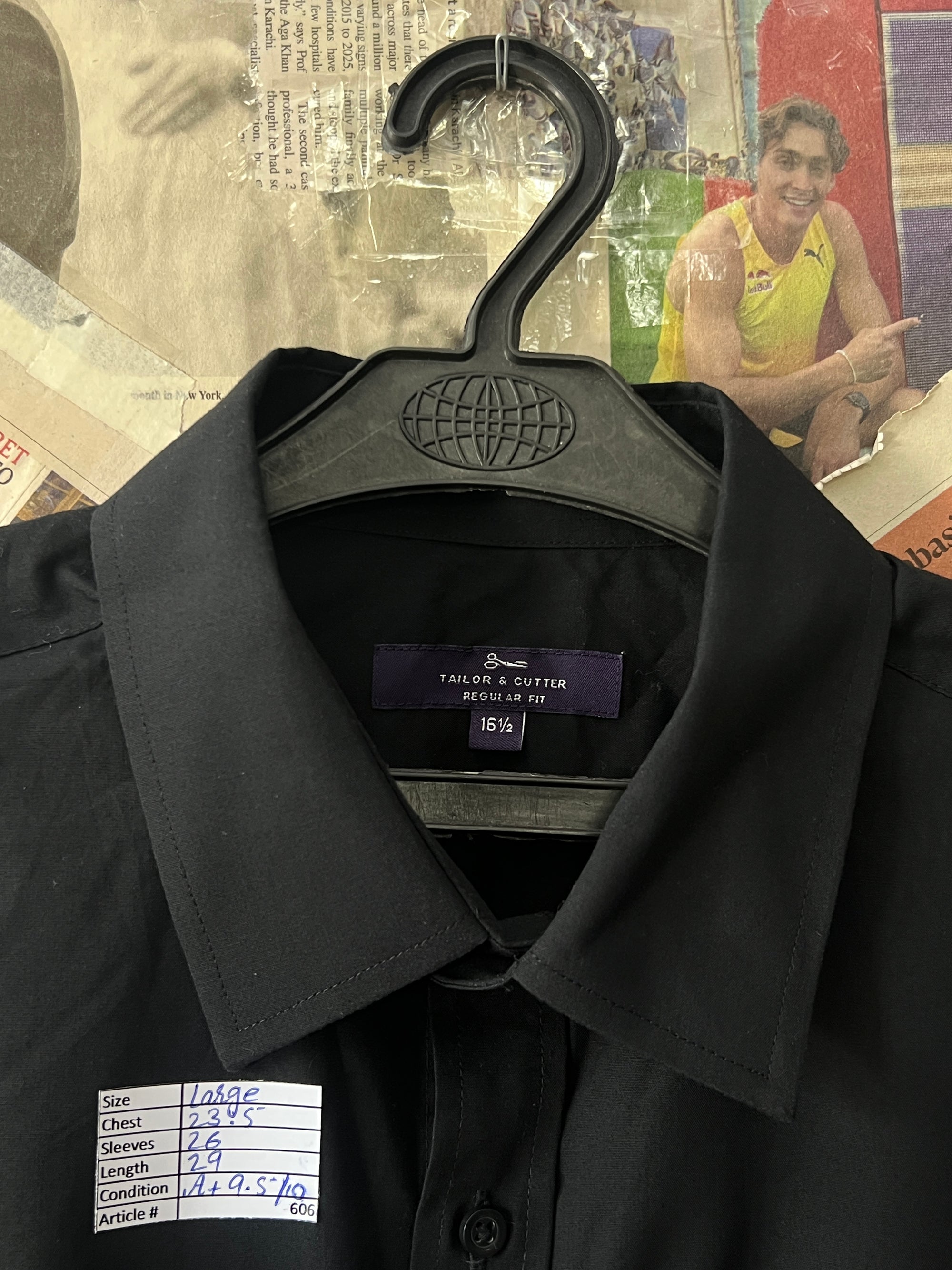 Tailor & Cutter® Large | Chest: 23.5" | Black | Shirt | 606 - Genuine Maal