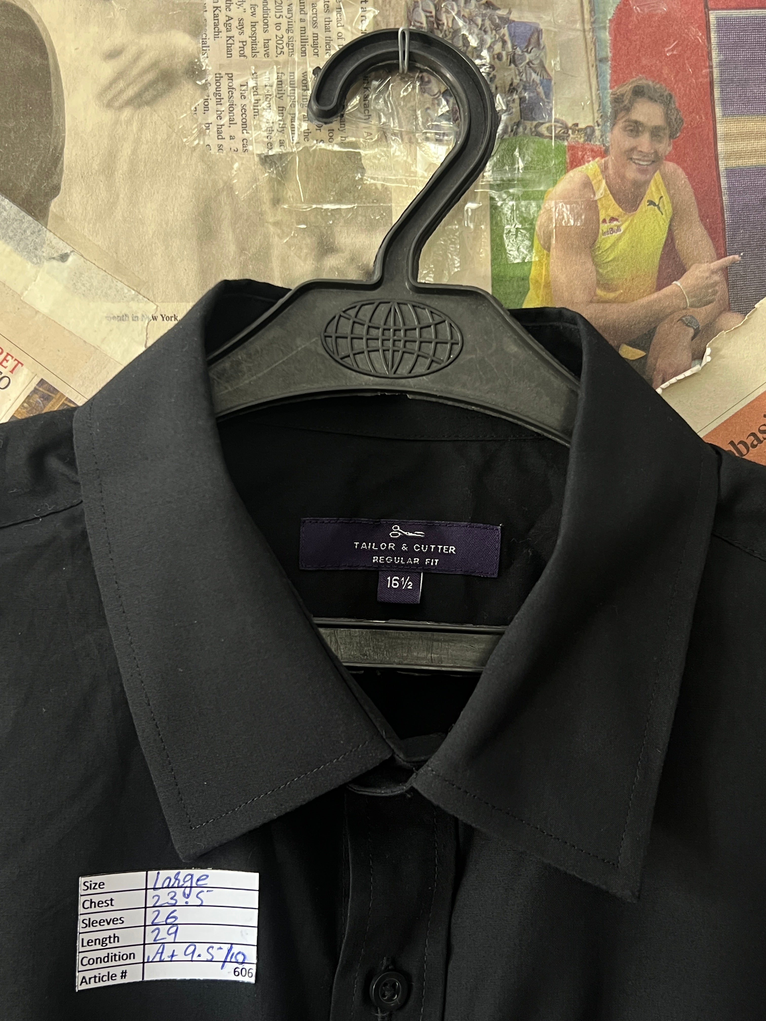 Tailor & Cutter® Large | Chest: 23.5" | Black | Shirt | 606 - Genuine Maal
