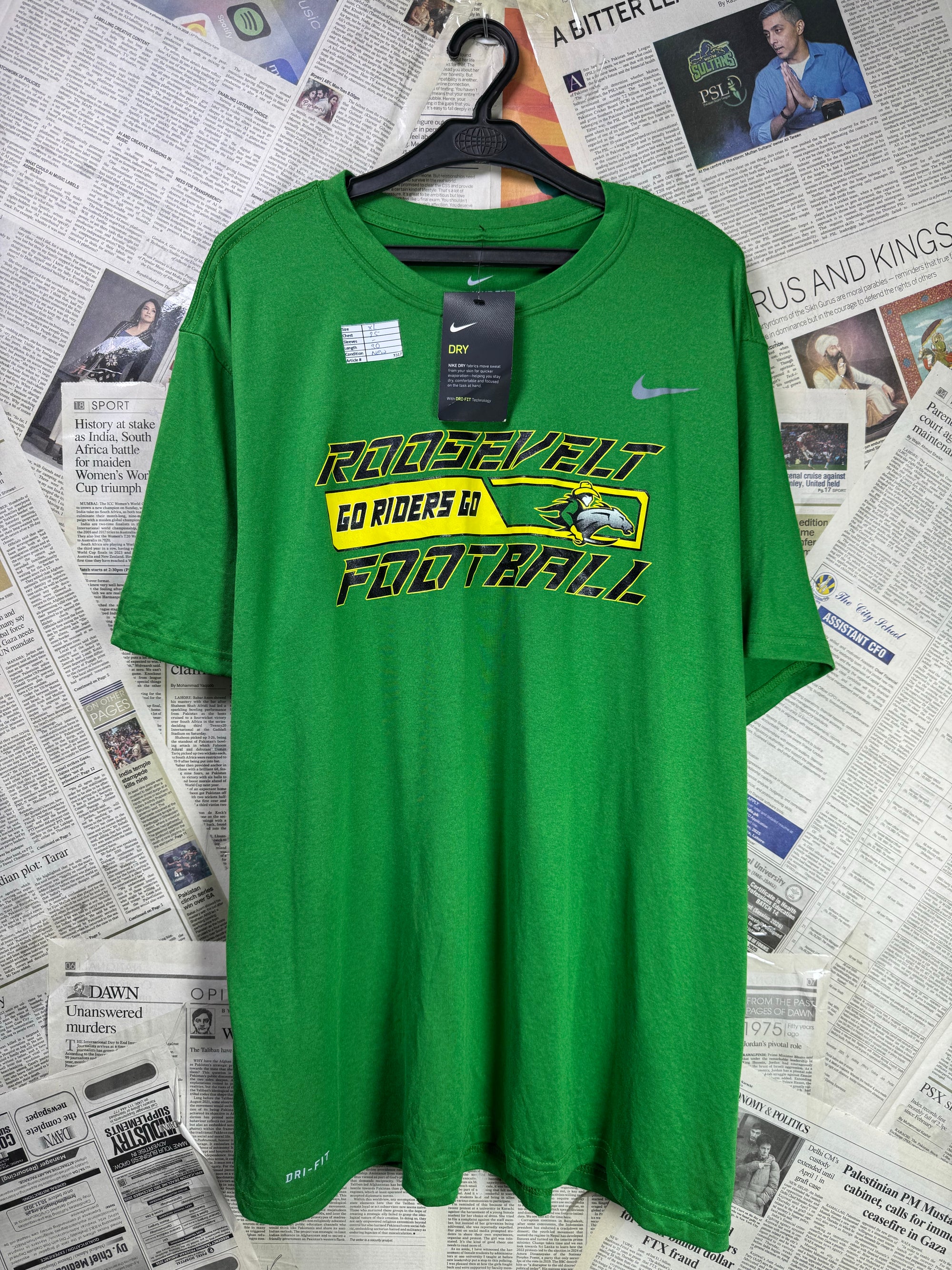 N*ke® XL | Chest: 25" | Green | Sports Dri - Fit T-Shirt | Poly | 3317 - Genuine Maal