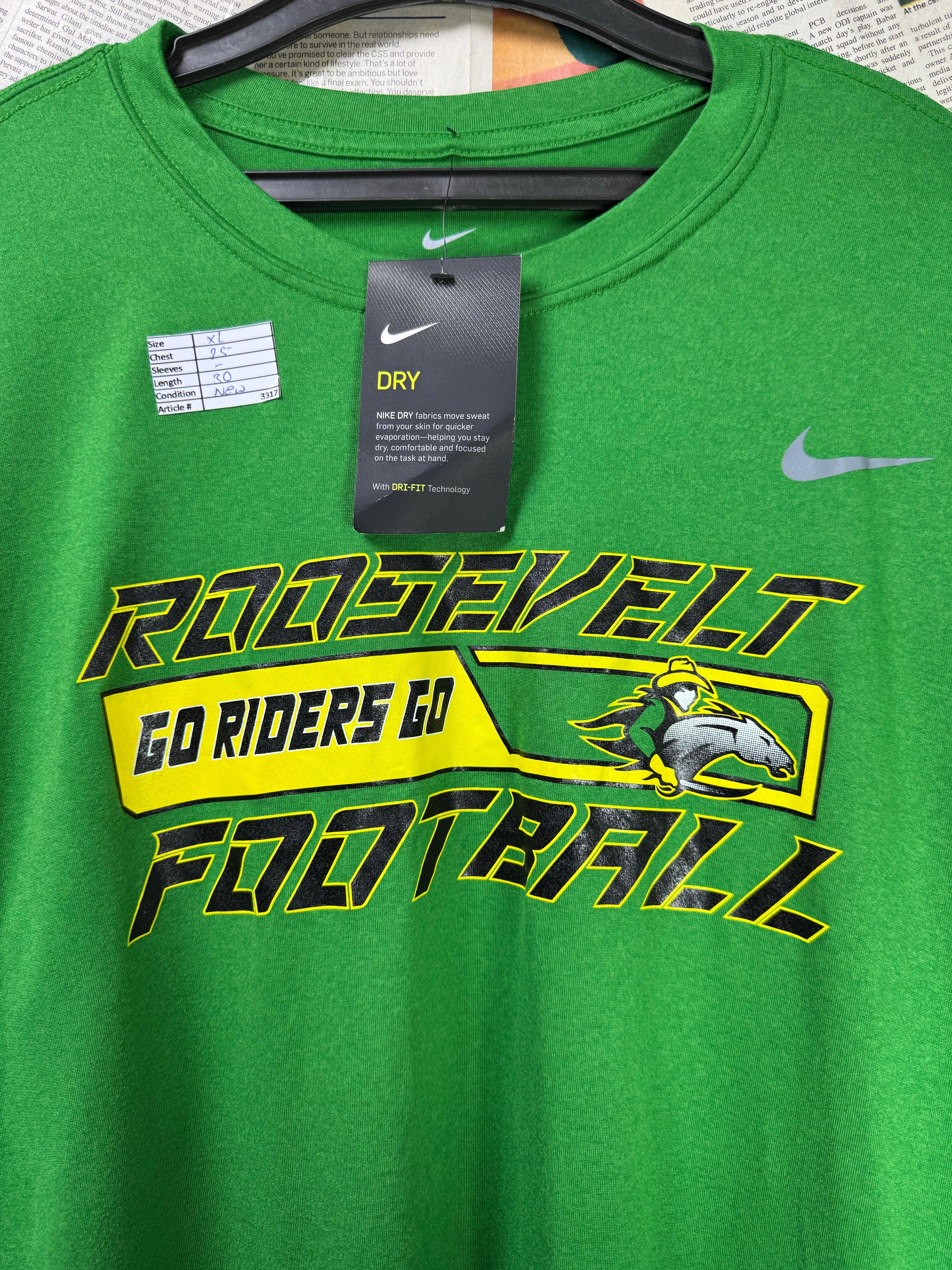 N*ke® XL | Chest: 25" | Green | Sports Dri - Fit T-Shirt | Poly | 3317 - Genuine Maal