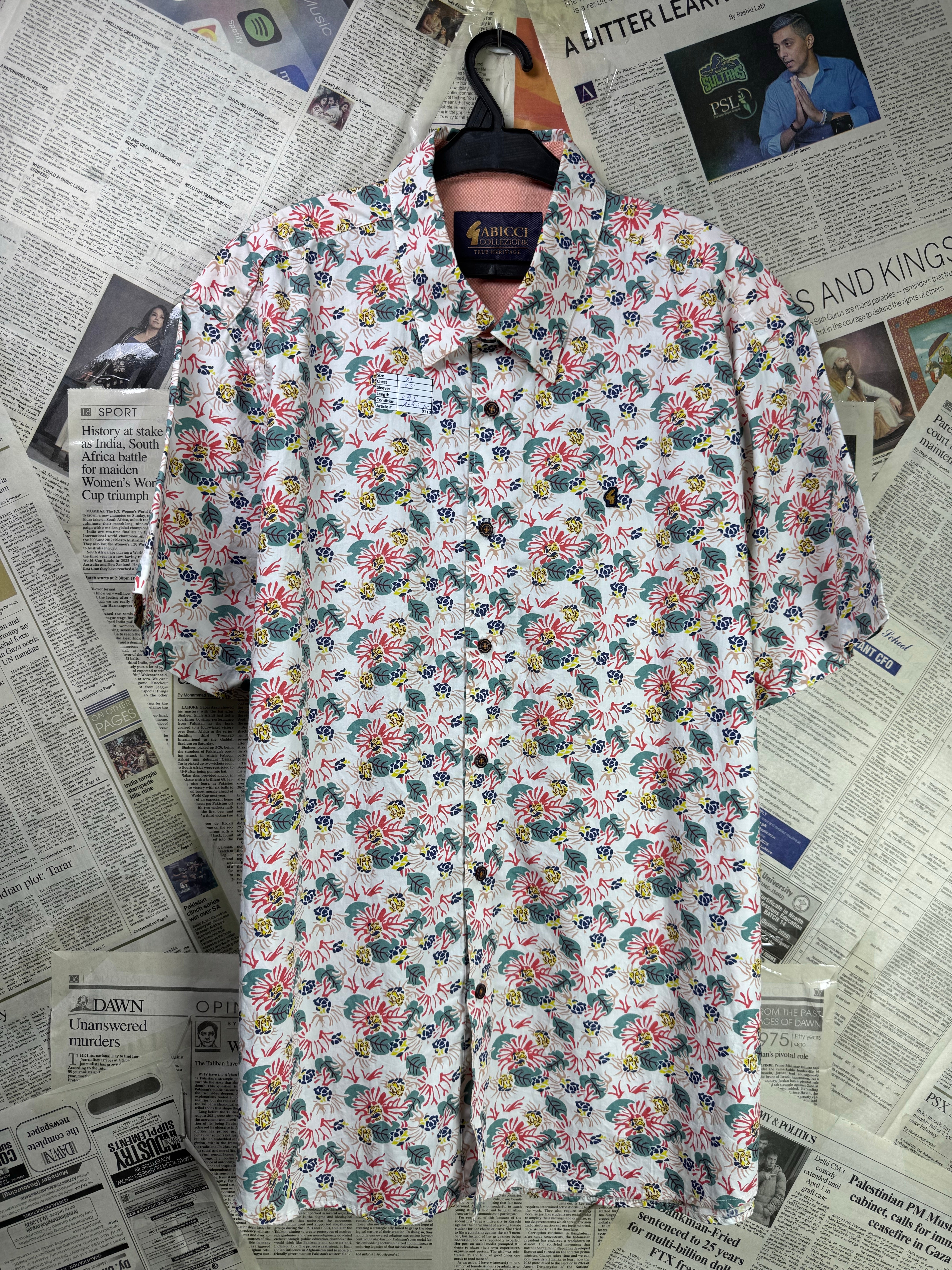Gabicci® XL | Chest: 25" | Floral | Beach Shirt | Cotton | 3310 - Genuine Maal