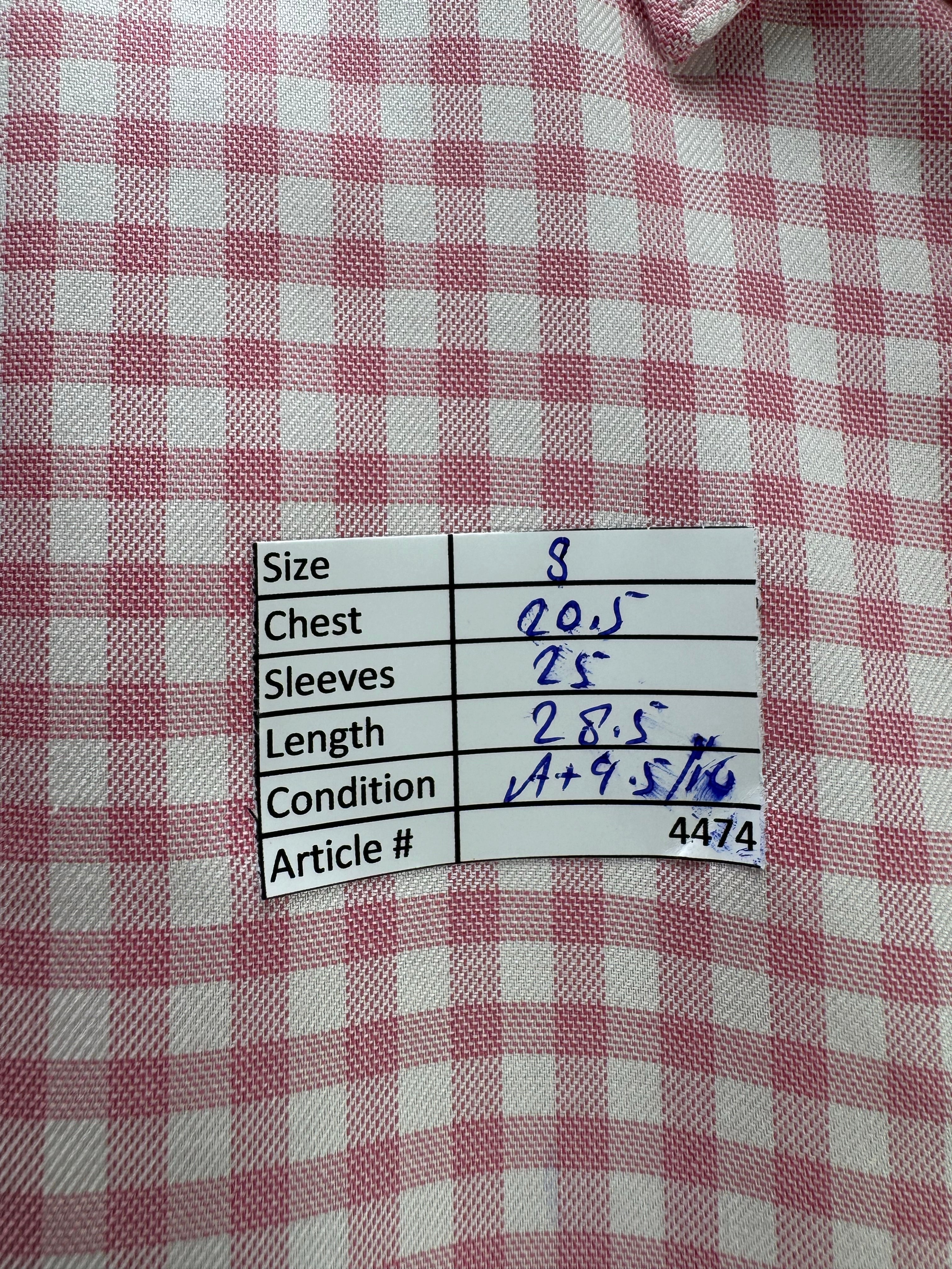 Charles Tyrwhitt® Small | Chest: 20.5" | Pink Check | Collar: 15.5" Slim Fit Shirt | Cotton - Lyocell | 4474 - Genuine Maal