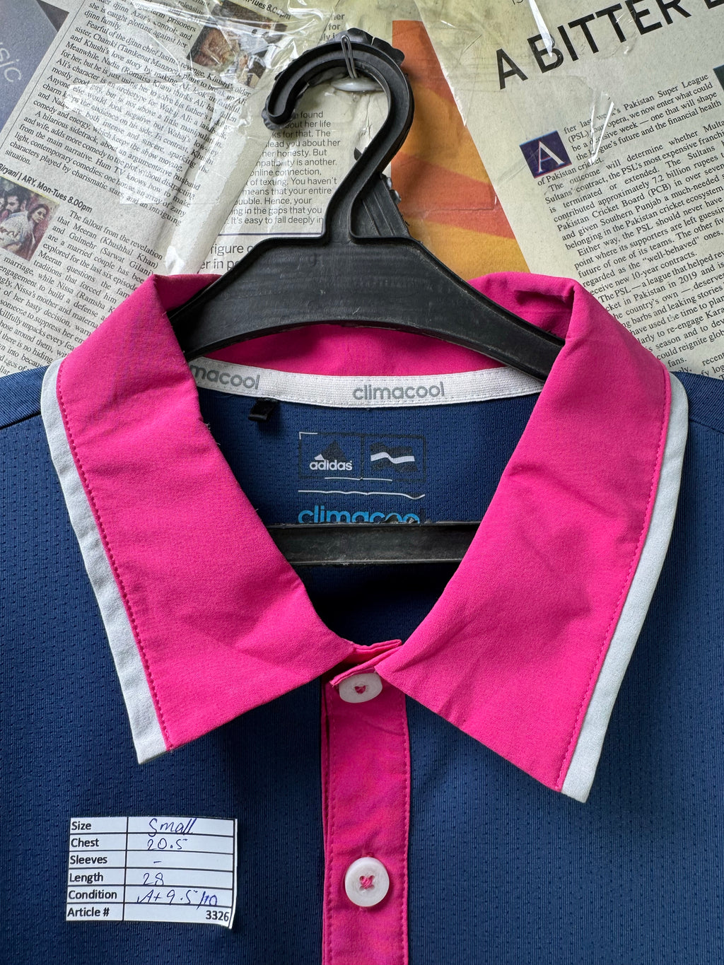 Adid*s® Small | Chest: 20.5" | Space Blue | Gym Polo | Poly - Spandex | 3326 - Genuine Maal