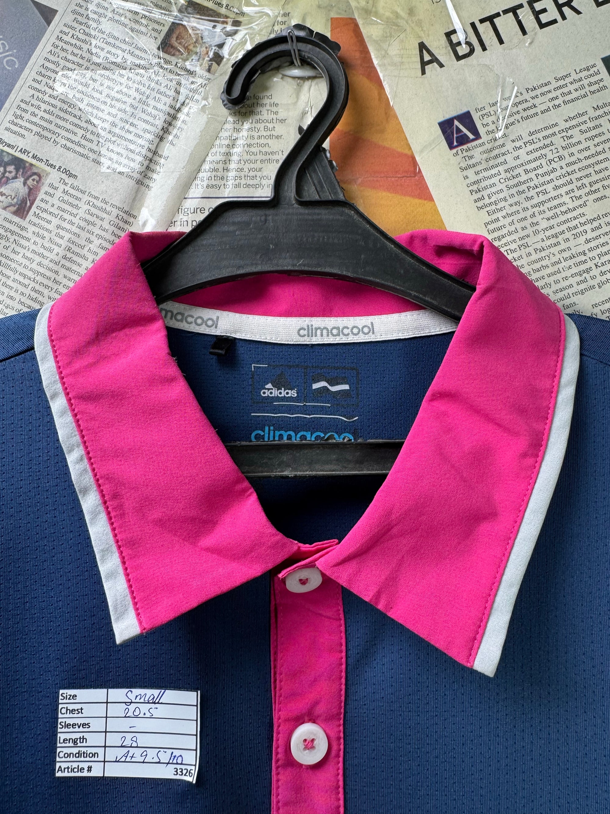 Adid*s® Small | Chest: 20.5" | Space Blue | Gym Polo | Poly - Spandex | 3326 - Genuine Maal