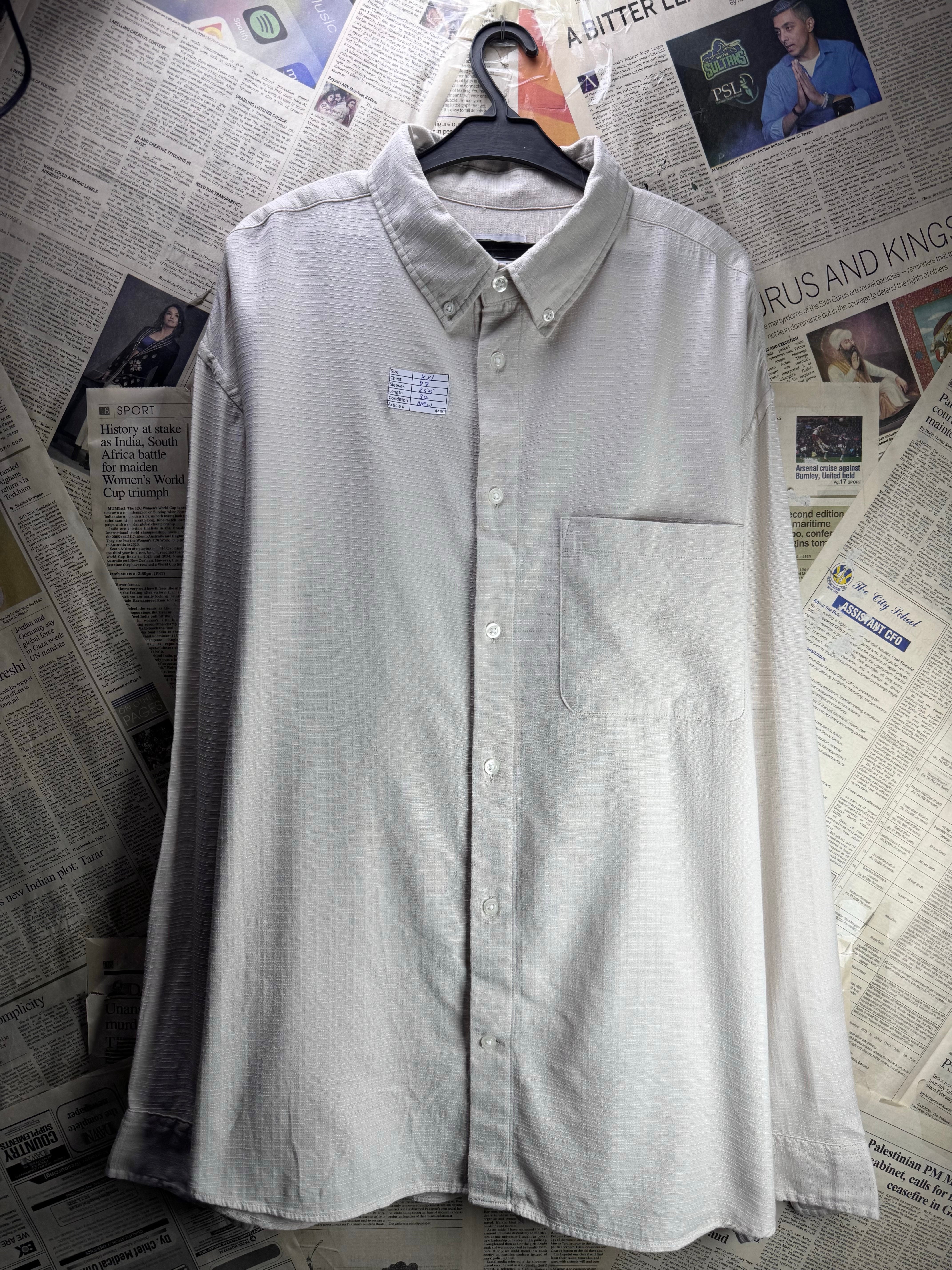 H&M® XXL | Chest: 27" | White | Shirt | Cotton - Viscose | 4480 - Genuine Maal
