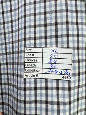 Kirkland® XL | Chest: 25" | Check | Collar: 16.5" Shirt | Cotton | 4669 - Genuine Maal