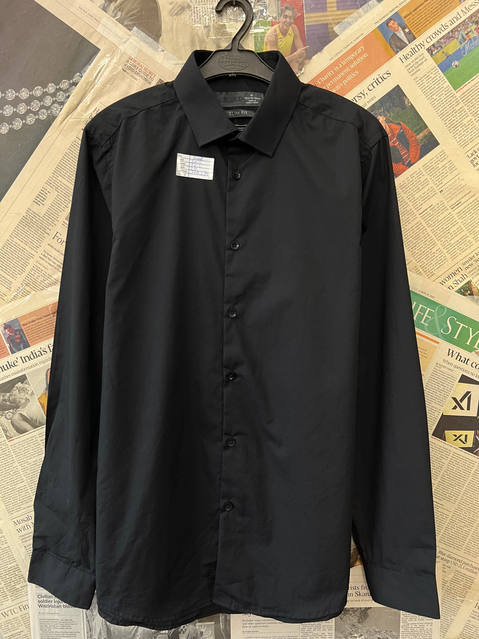 Primark® Small | Chest: 20.5" | Black | Shirt | 615 - Genuine Maal
