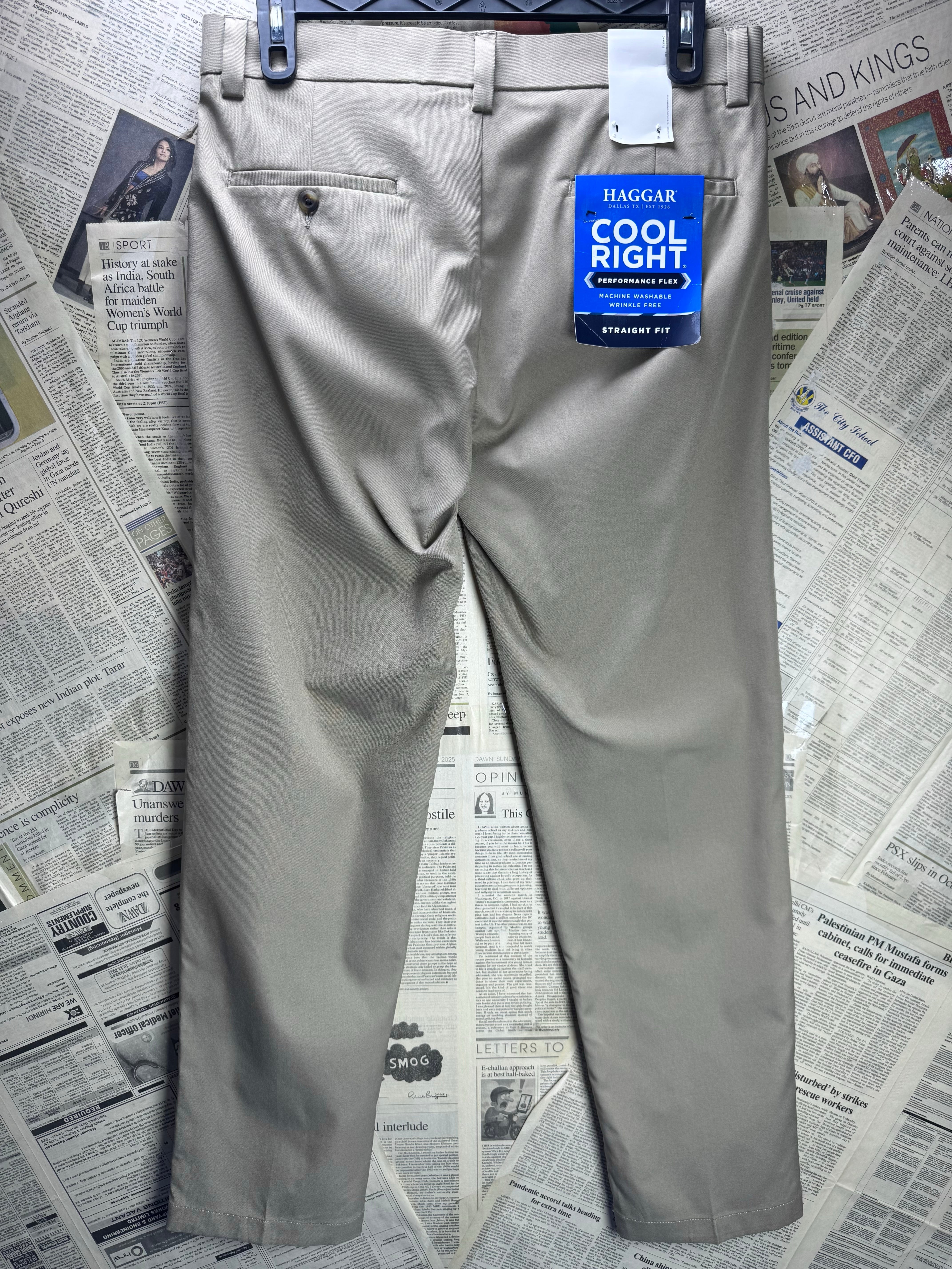 Haggar® Waist: 34" | Khaki | Straight Fit Golf Pants | Polyester | 2978 - Genuine Maal