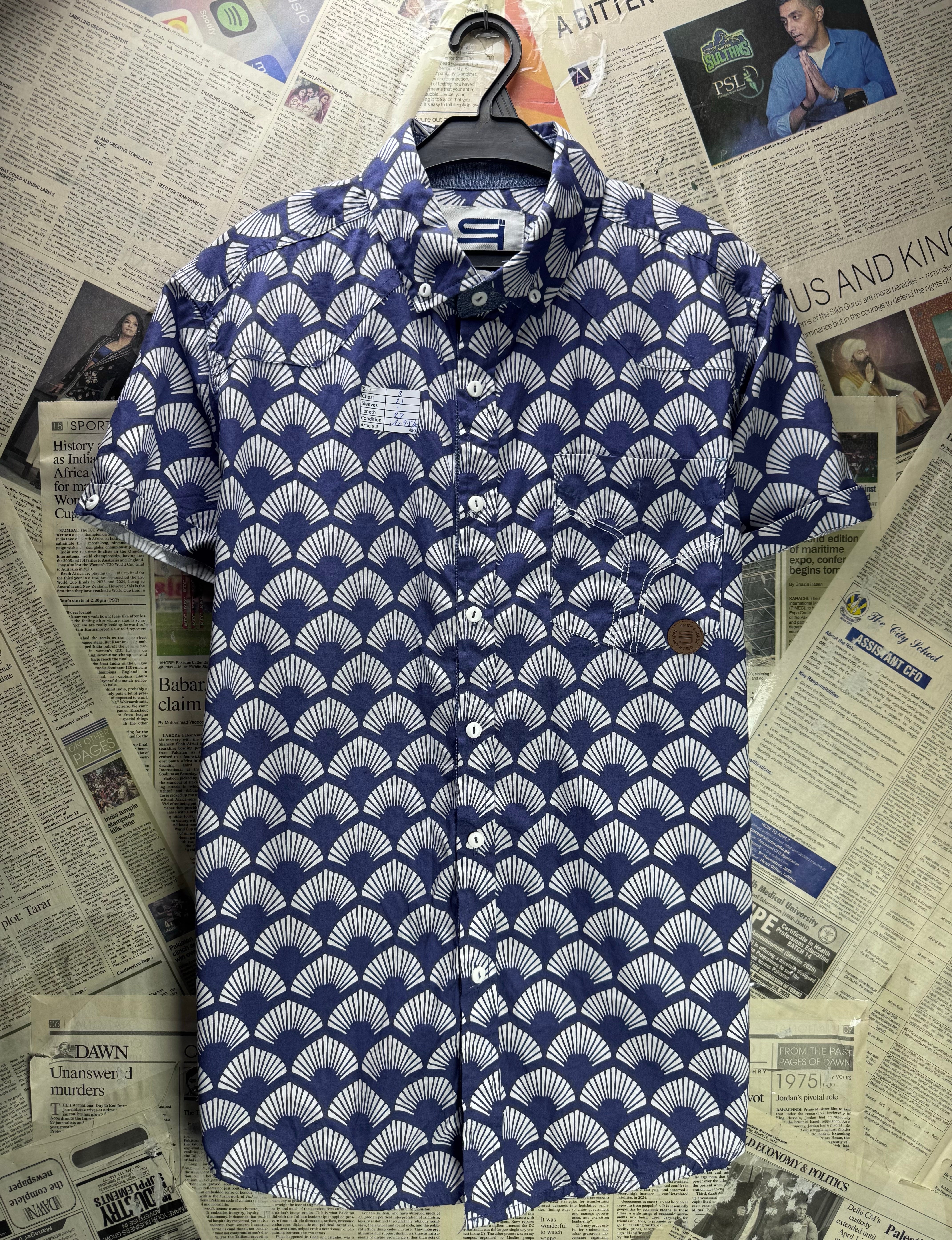 Smith & Jones® Small | Chest: 21" | Blue | Shirt | Cotton | 4845 - Genuine Maal