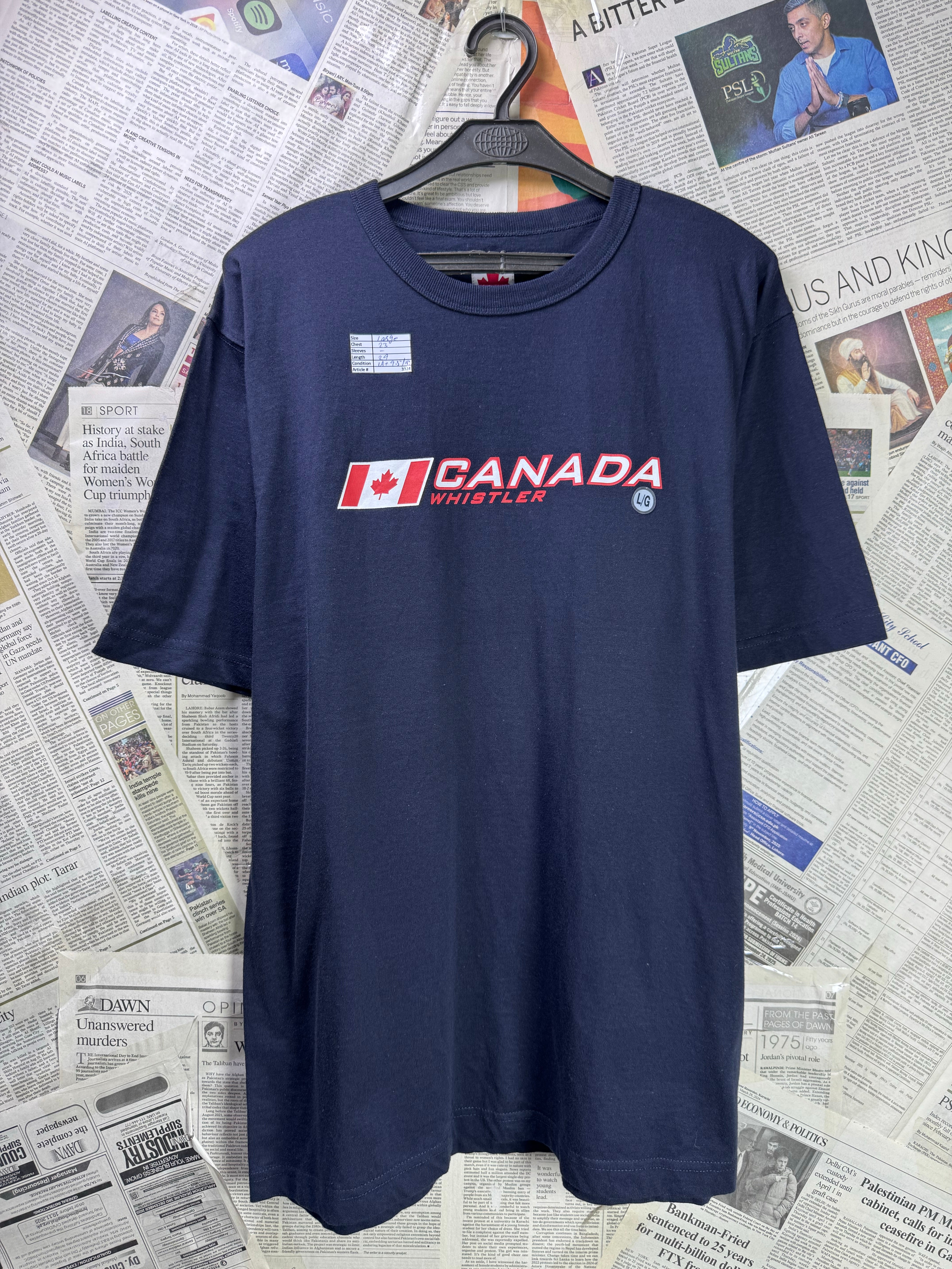 Canada® Large | Chest: 23" | Black | T-Shirt | Cotton | 3324 - Genuine Maal