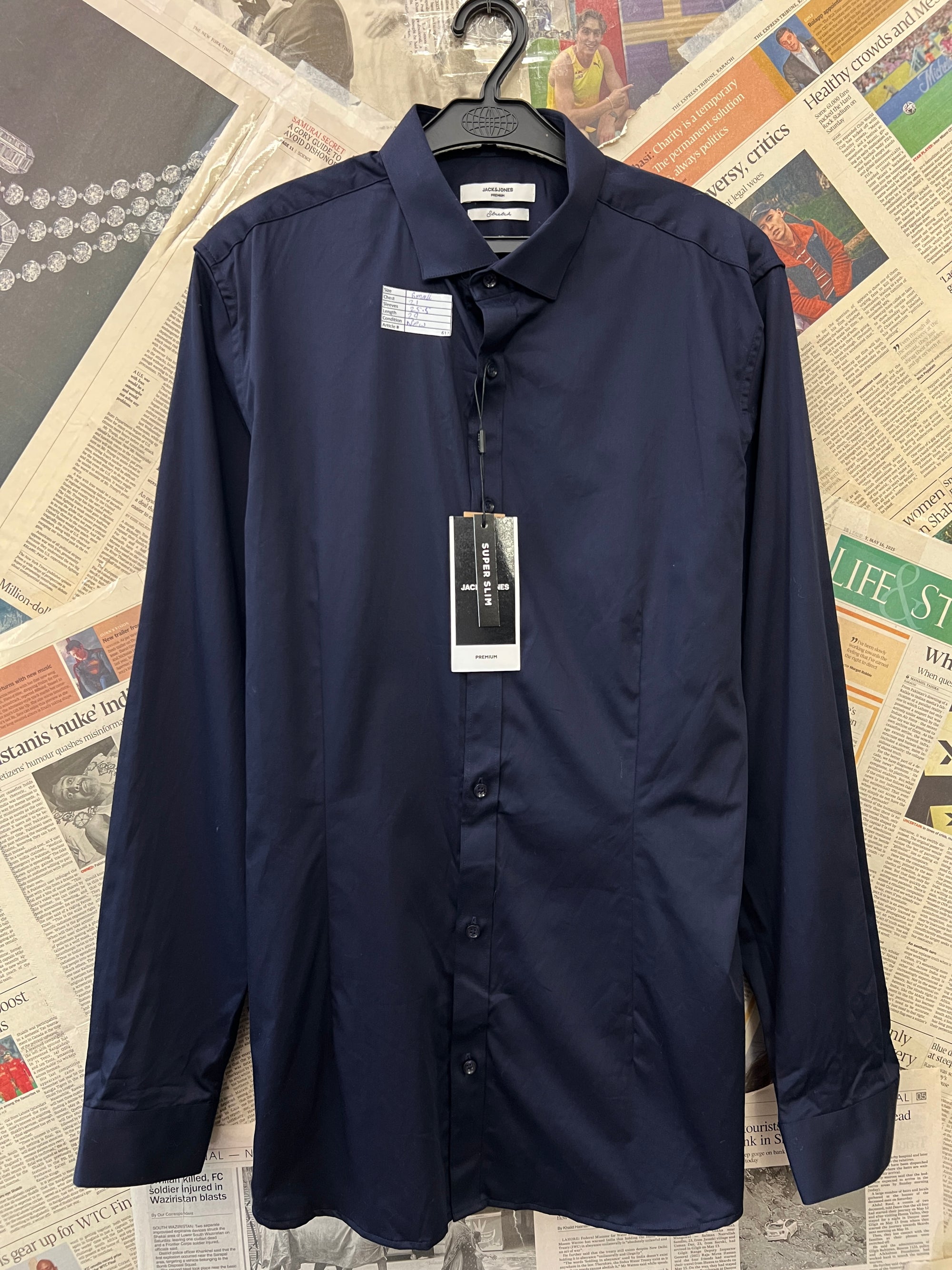 Jack & Jones® Small | Chest: 21" | Navy Blue | Shirt | 617 - Genuine Maal