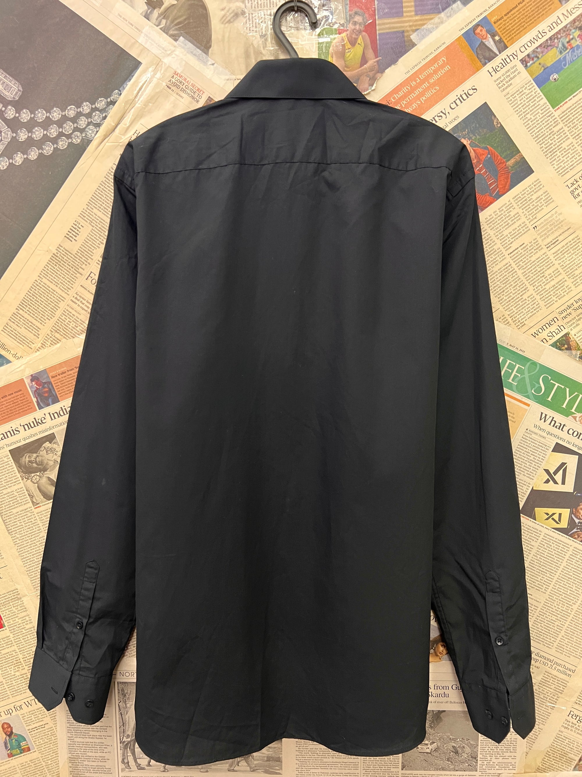 Primark® Medium | Chest: 22 | Black | Shirt | 618 - Genuine Maal