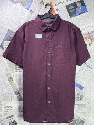 Soulcal&Co® Medium | Chest: 21.5" | Wine | Shirt | Cotton - Elastane | 3715 - Genuine Maal