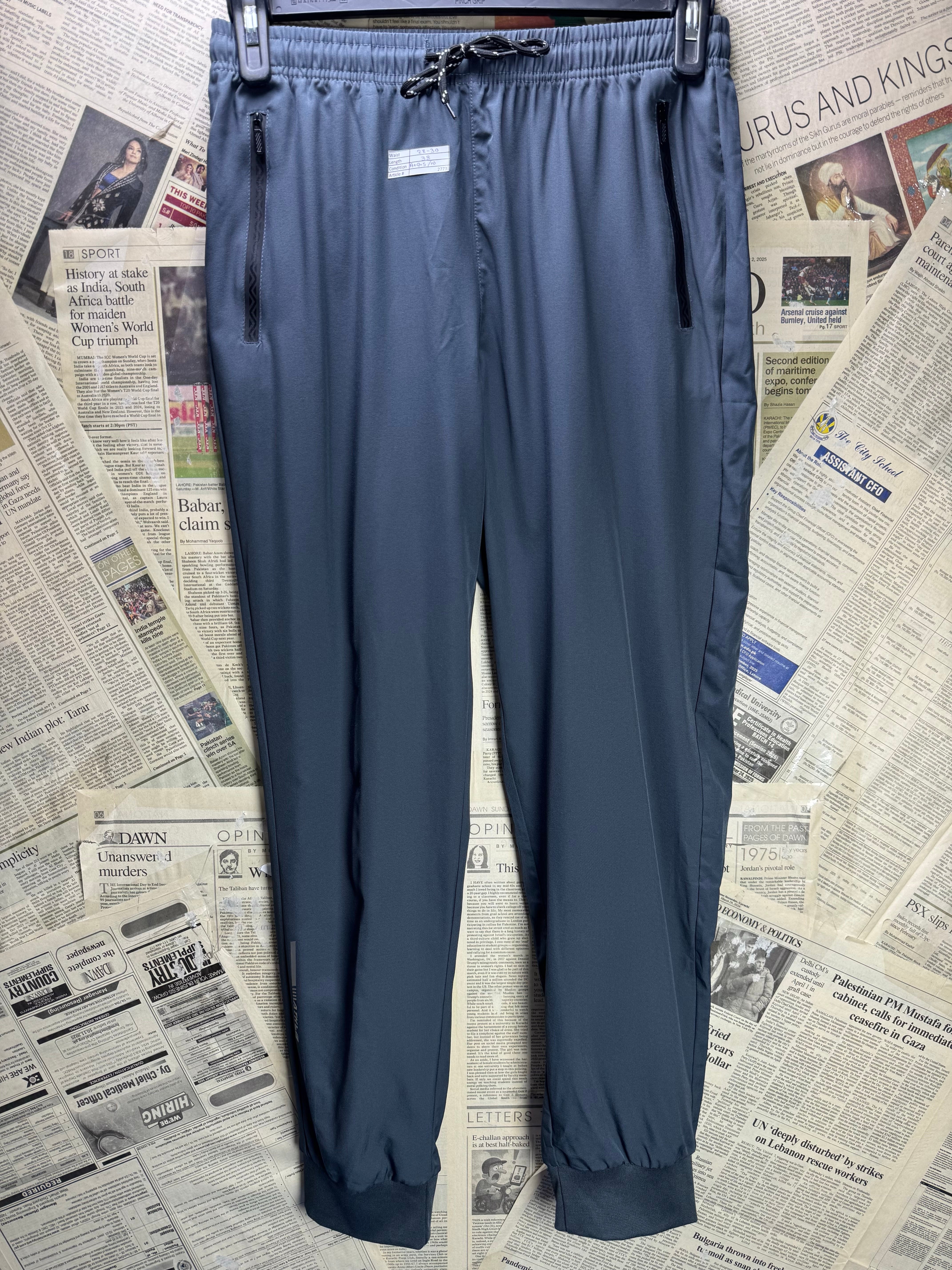 ® Waist: 28" to 30" | Black | Gym Trousers | Poly - Elastane | 2773 - Genuine Maal