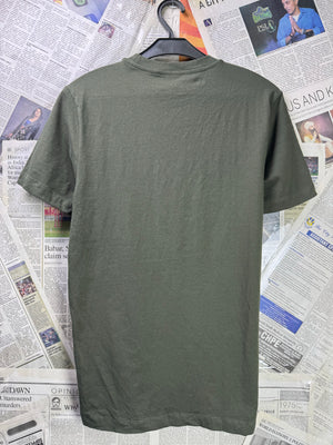 Primark® XS | Chest: 17.5" | Olive | T-Shirt | Cotton - Elastane | 3714 - Genuine Maal
