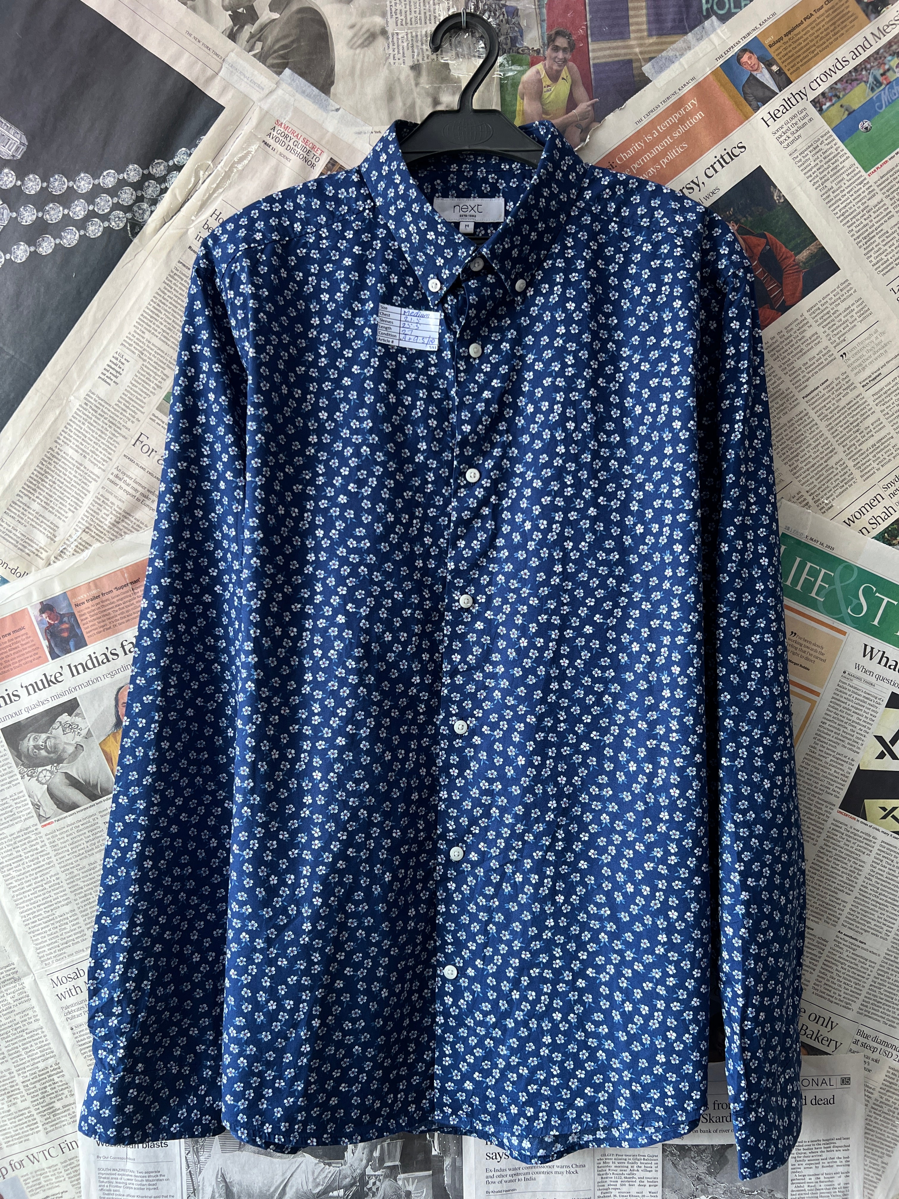 Next® Medium | Chest: 21.5 | Floral | Shirt | 591 - Genuine Maal