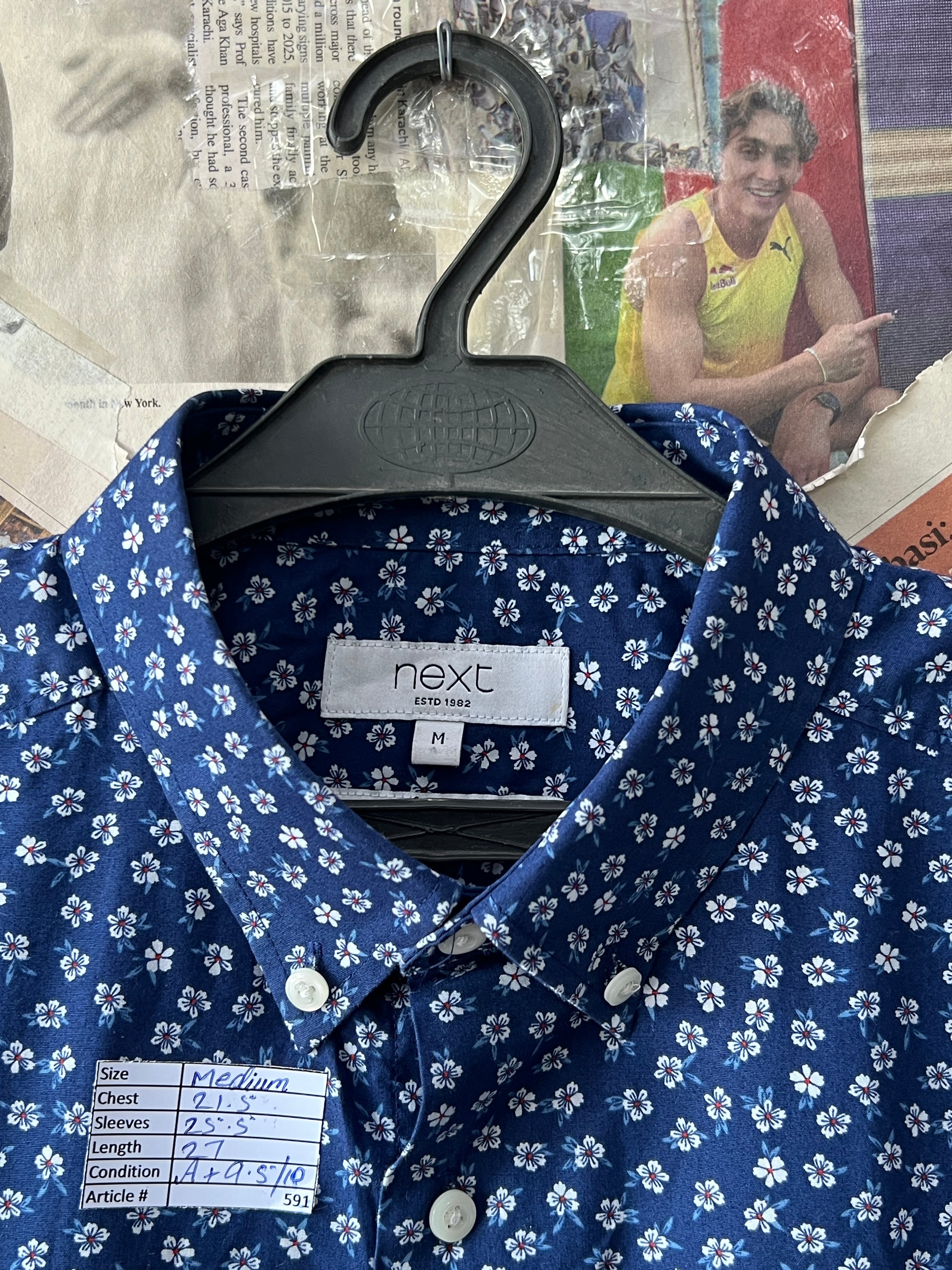 Next® Medium | Chest: 21.5 | Floral | Shirt | 591 - Genuine Maal