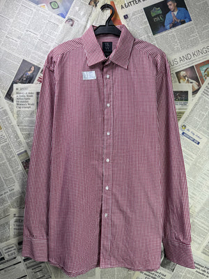 T&W® Large | Chest: 23" | White & Red Check | Shirt | Poly - Cotton | 3320 - Genuine Maal