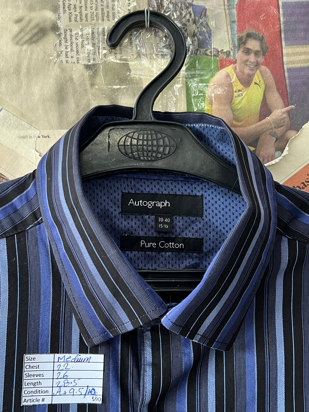 M&S® Medium | Chest: 22 | Striped | Shirt | 590 - Genuine Maal