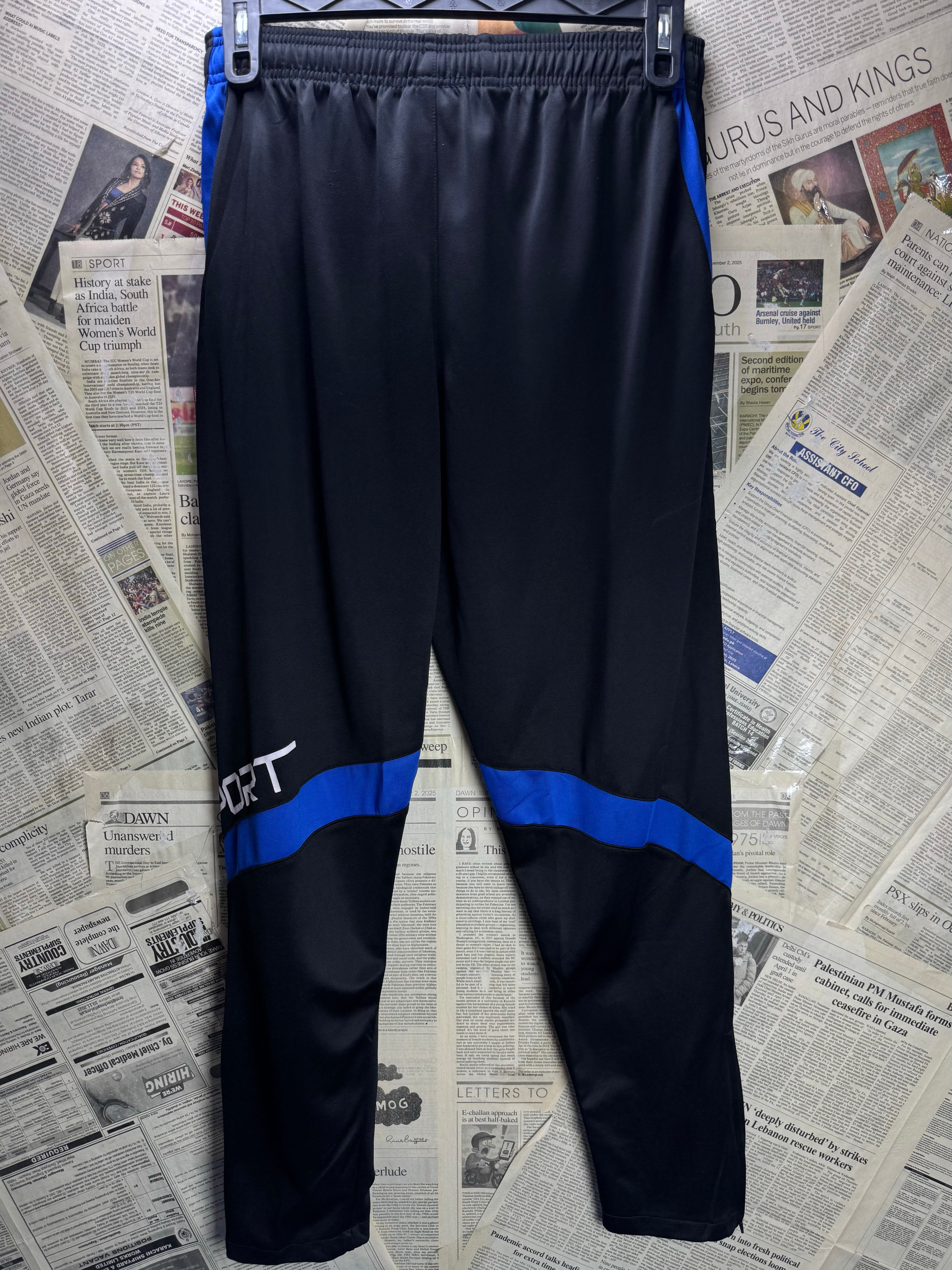 ® Waist: 28" to 30" | Black | Sports Trousers | Polyester | 2771 - Genuine Maal