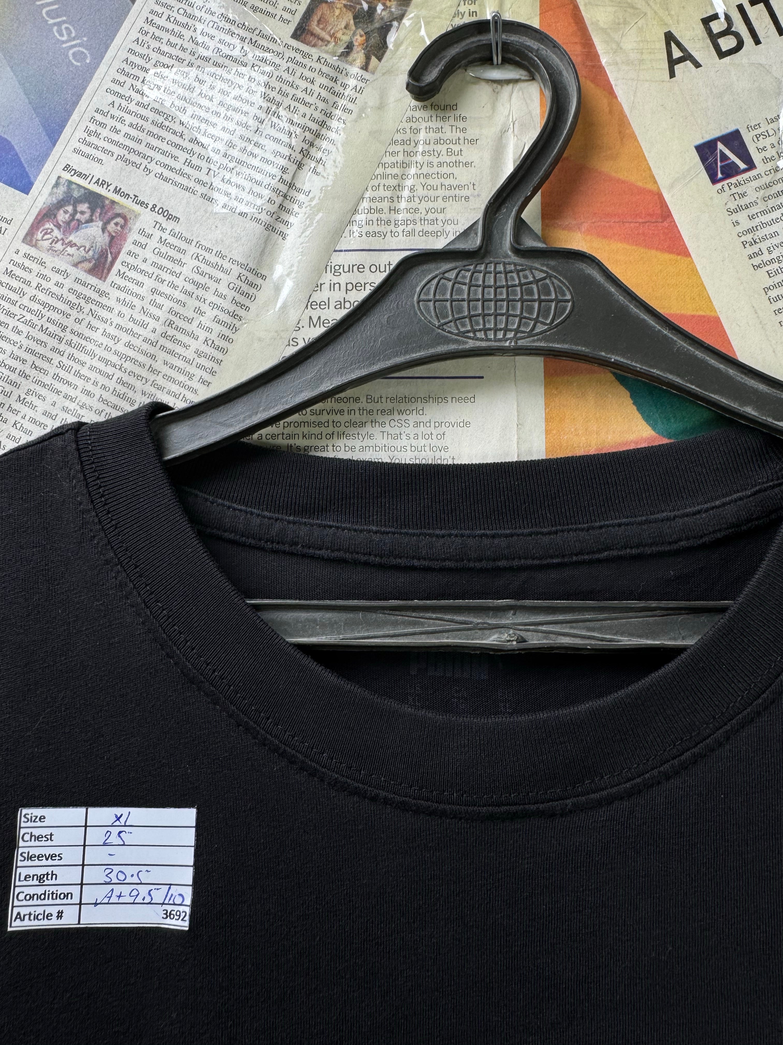 P*ma® XL | Chest: 25" | Black & Maroon | T-Shirt | Cotton - Poly | 3692 - Genuine Maal