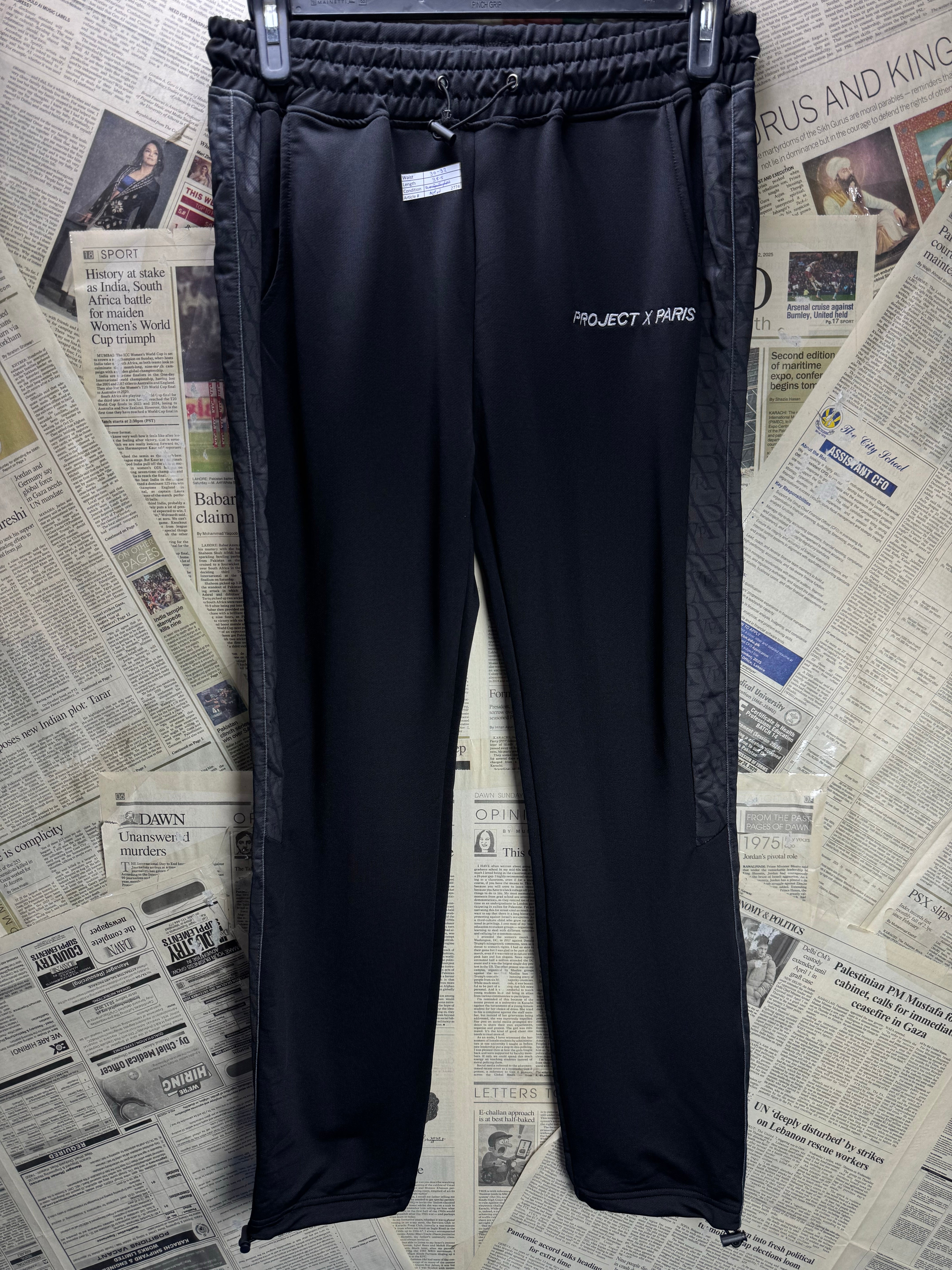 ProjectxParis® Waist: 30" to 32" | Black | Sports Trousers | Polyester | 2774 - Genuine Maal
