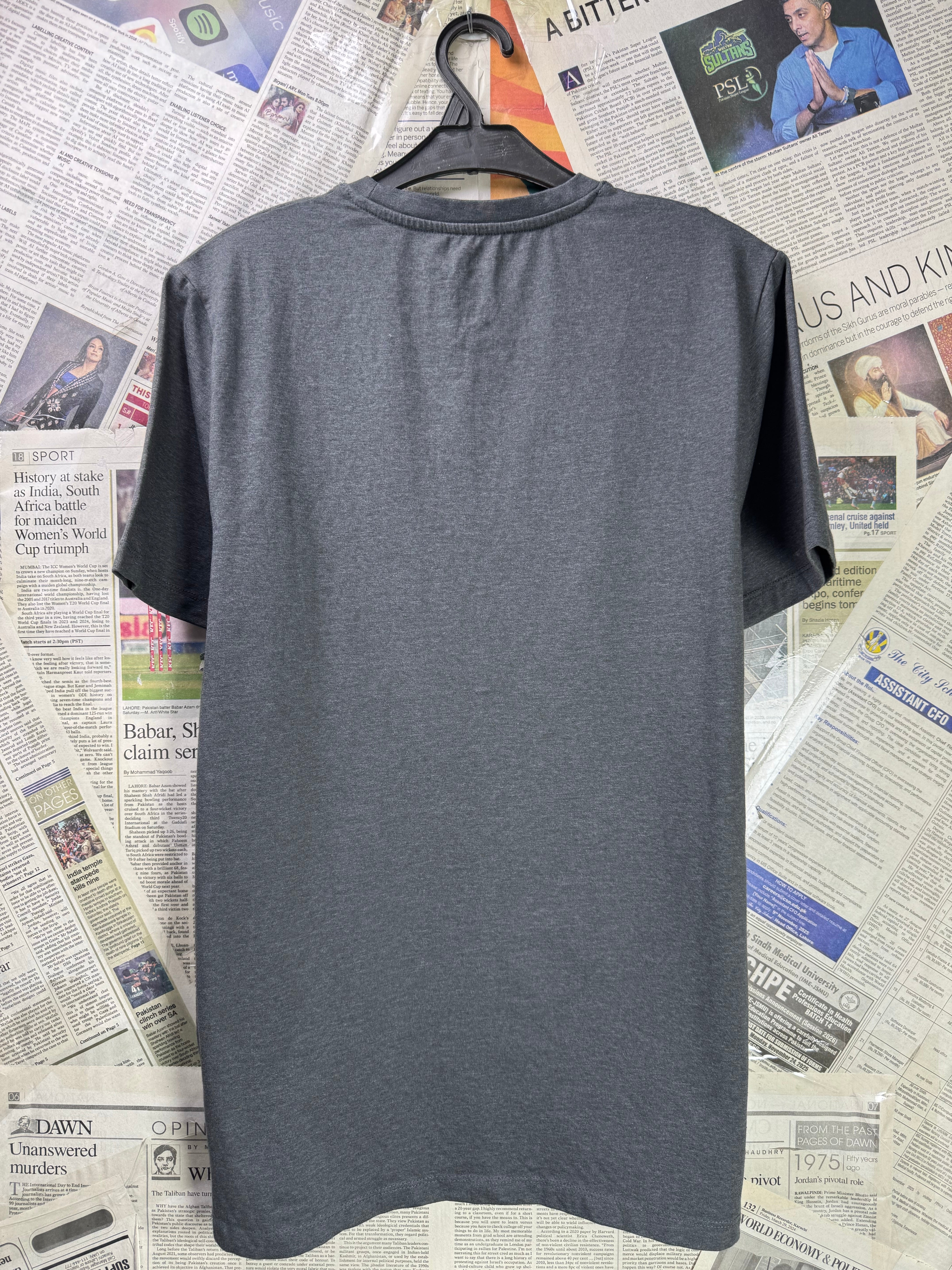 Primark® XS | Chest: 18.5" | Dark Grey | T-Shirt | Cotton - Poly - Elastane | 3711 - Genuine Maal