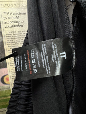 11 Degree® Waist: 32" to 34" | Black | Gym Trousers | Poly - Elastane | 3004 - Genuine Maal