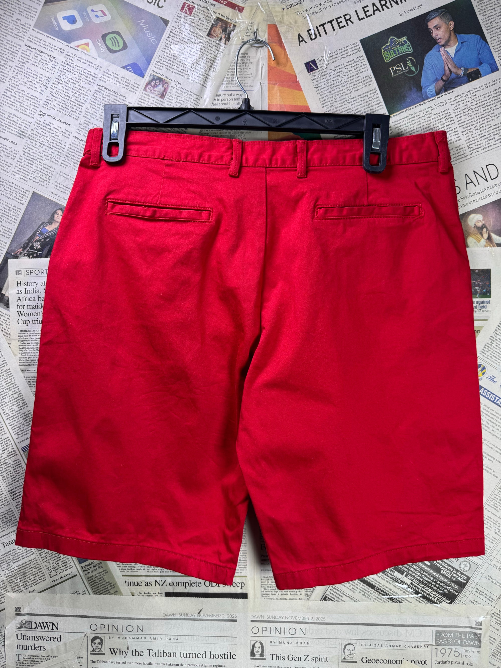 Zara® Waist: 34" | Red | Shorts | Poly - Elastane | 1306 - Genuine Maal