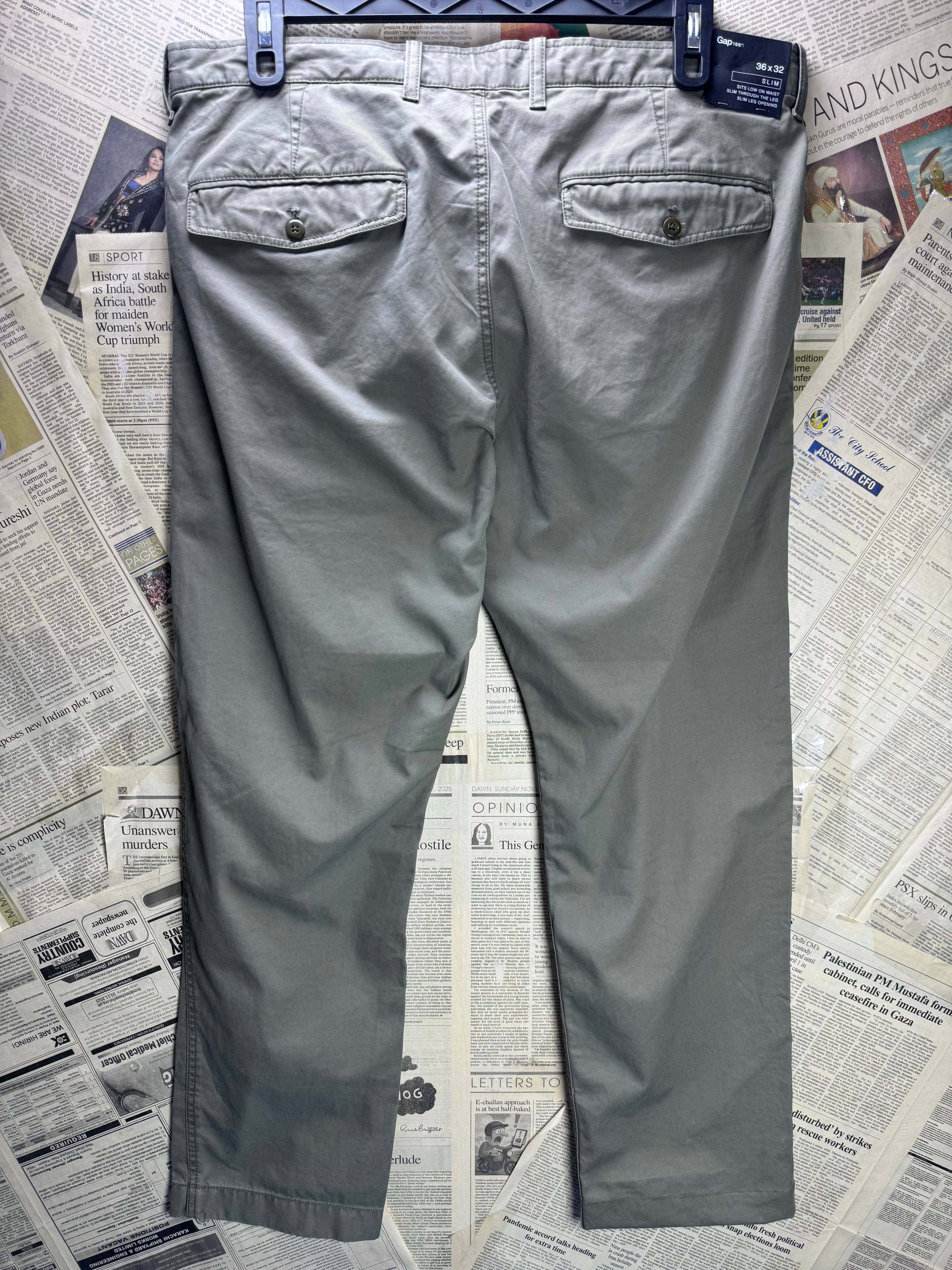 Gap® Waist: 38" | Olive Green | Slim Fit Chino Pants | Cotton | 2464 - Genuine Maal